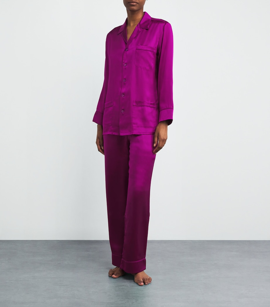 Silk Yves Pyjama Set PLUM Image 2