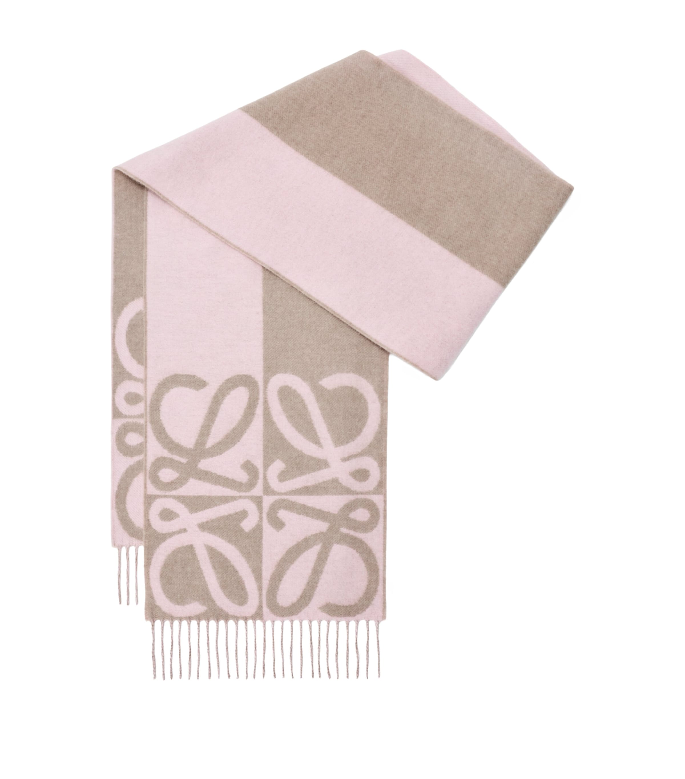 LOEWE Wool-Cashmere Anagram Scarf Light Pink/beige Image 1
