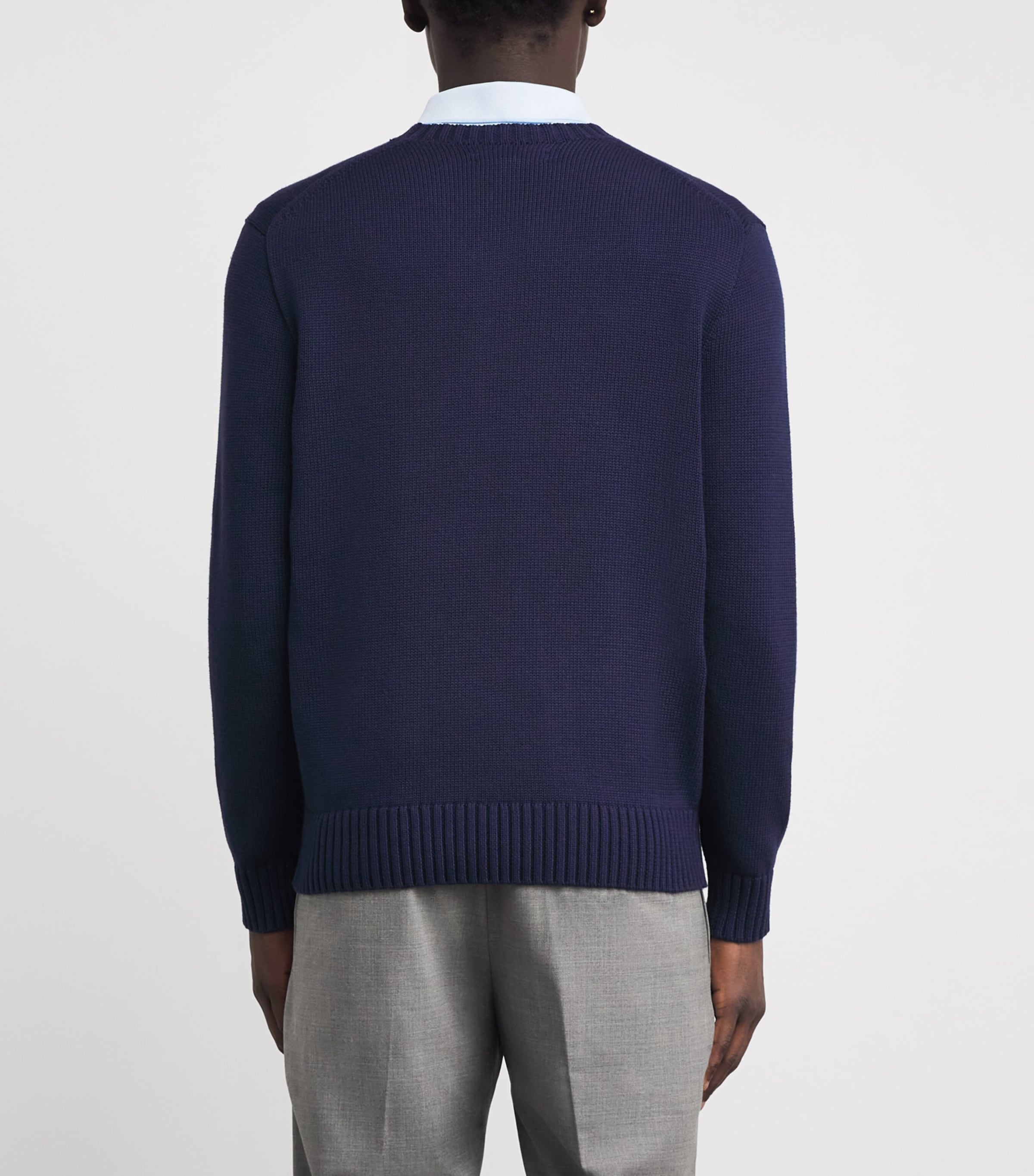 Cotton-Blend Polo Bear Sweater REFINED NAVY Image 4