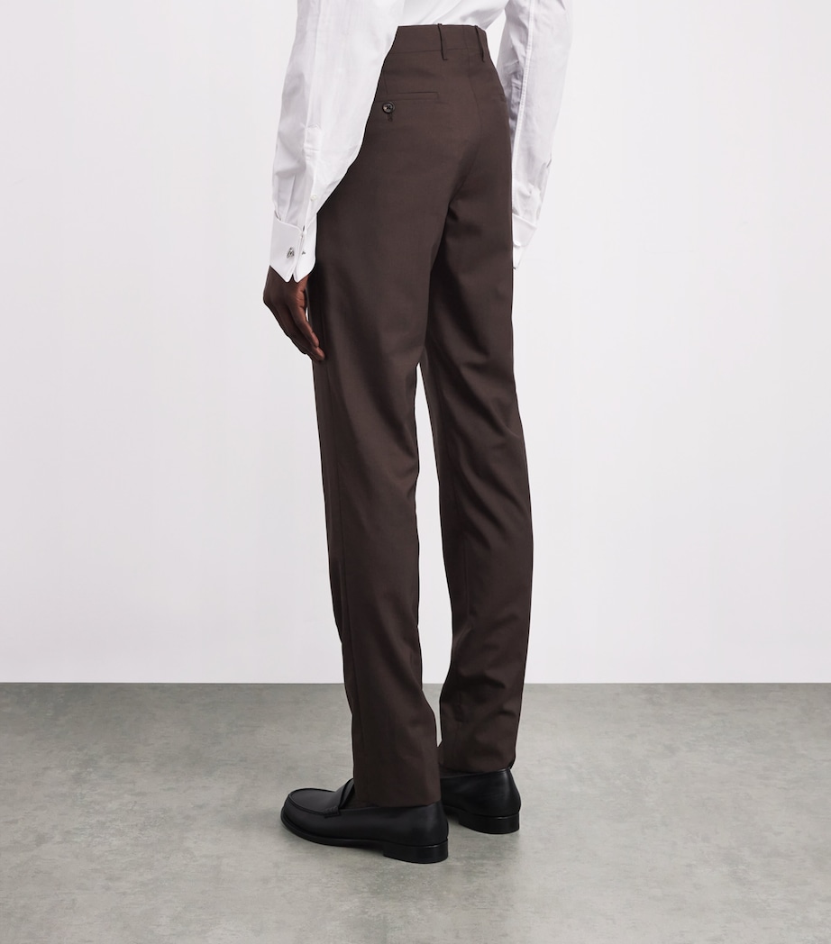 Wool-Silk Tailored Trousers 030 DARK BROWN Image 4