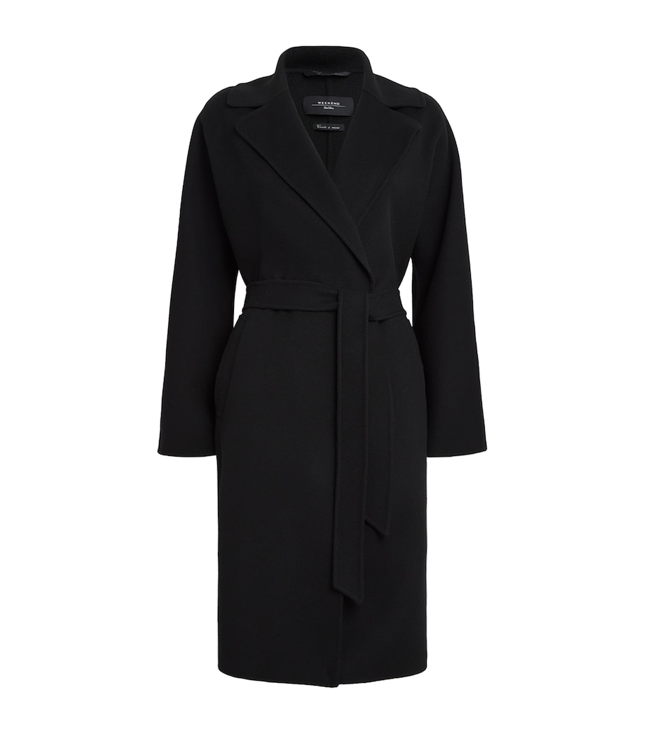 Wool-Blend Double-Faced Wrap Coat BLACK Image 1