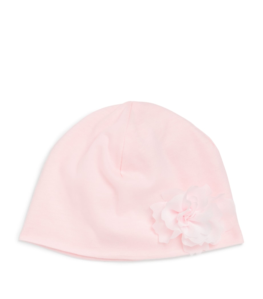 Cotton Embellished Beanie (1-12 Months) R0ROSA PINK Image 1