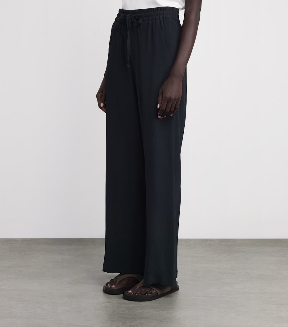 Silk Shirred Trousers DARK NAVY Image 3