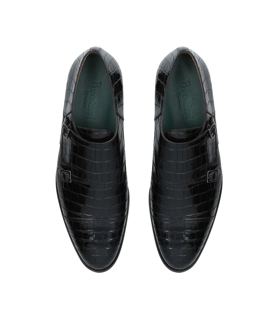 Crocodile Leather Brogues BLACK Image 4