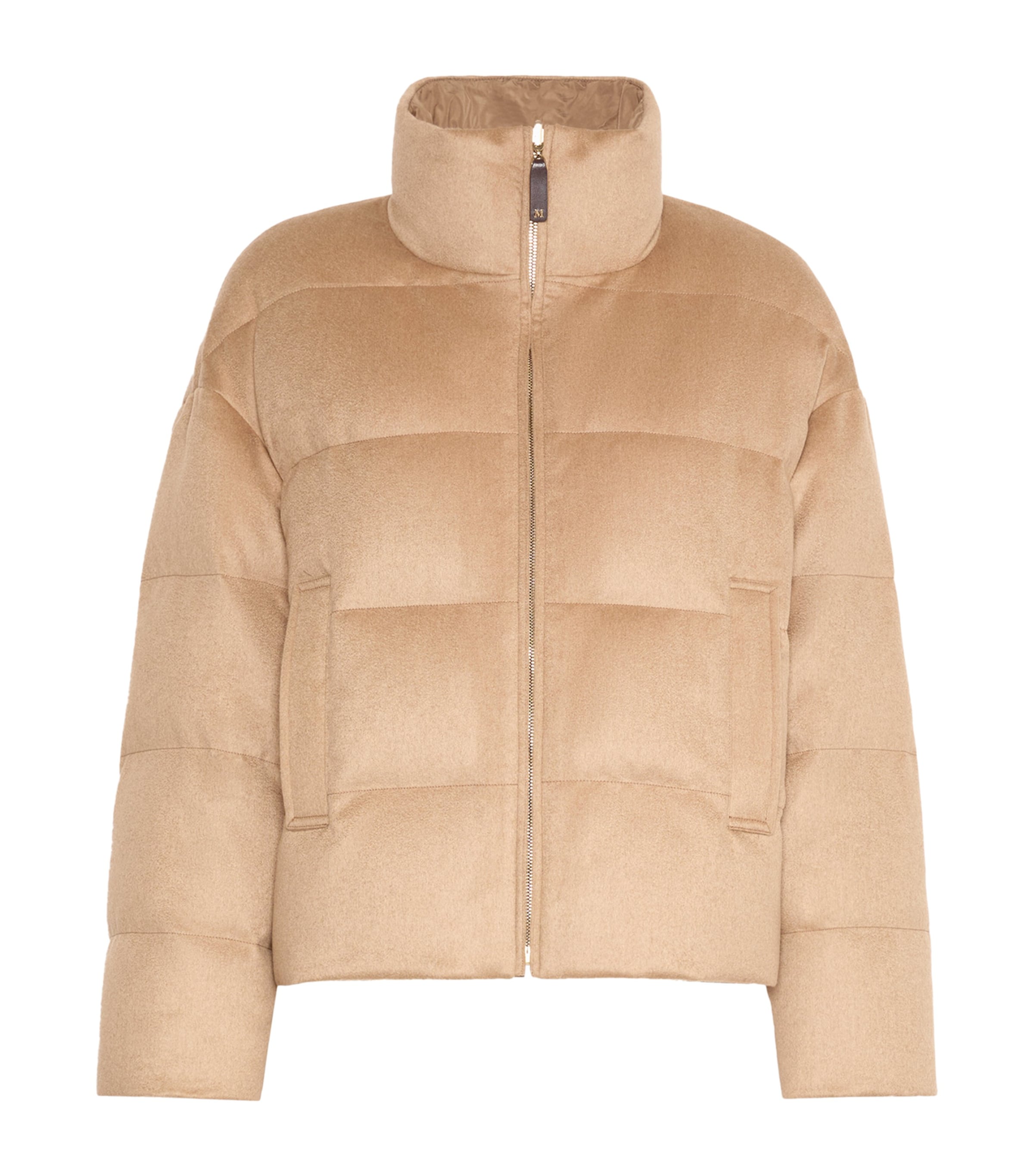Max Mara Camel Wool Down-filled Jacket In Beige