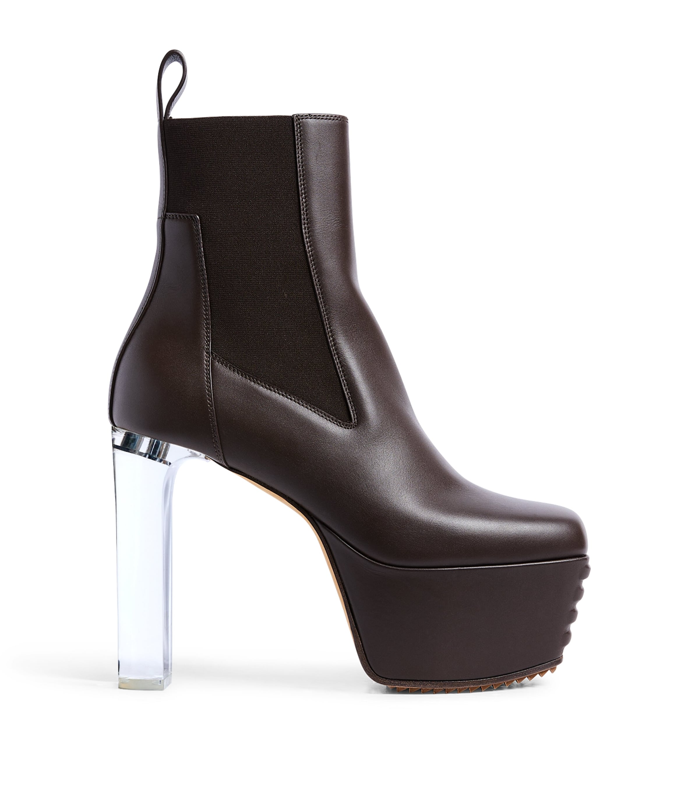 RICK OWENS LEATHER PLATFORM BOOTS 135 