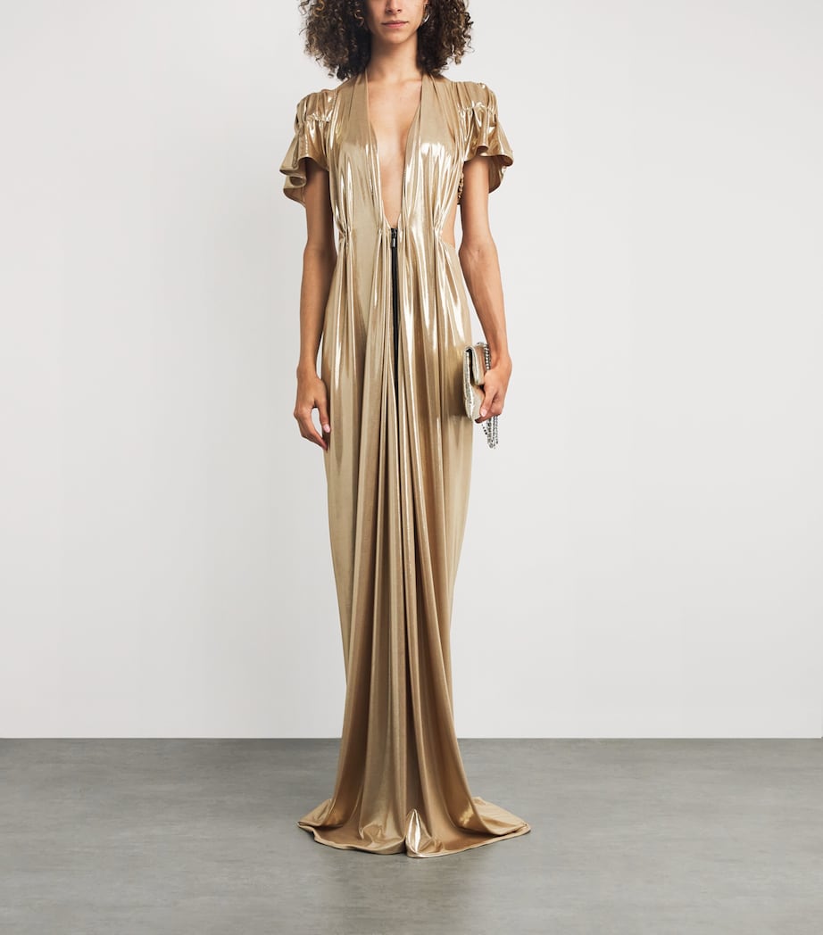 Plunge Latitude Gown GOLD LASH Image 2