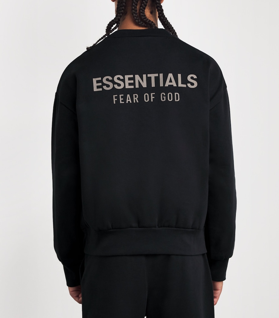 Cotton-Blend Back Logo Sweatshirt JET BLACK Image 4