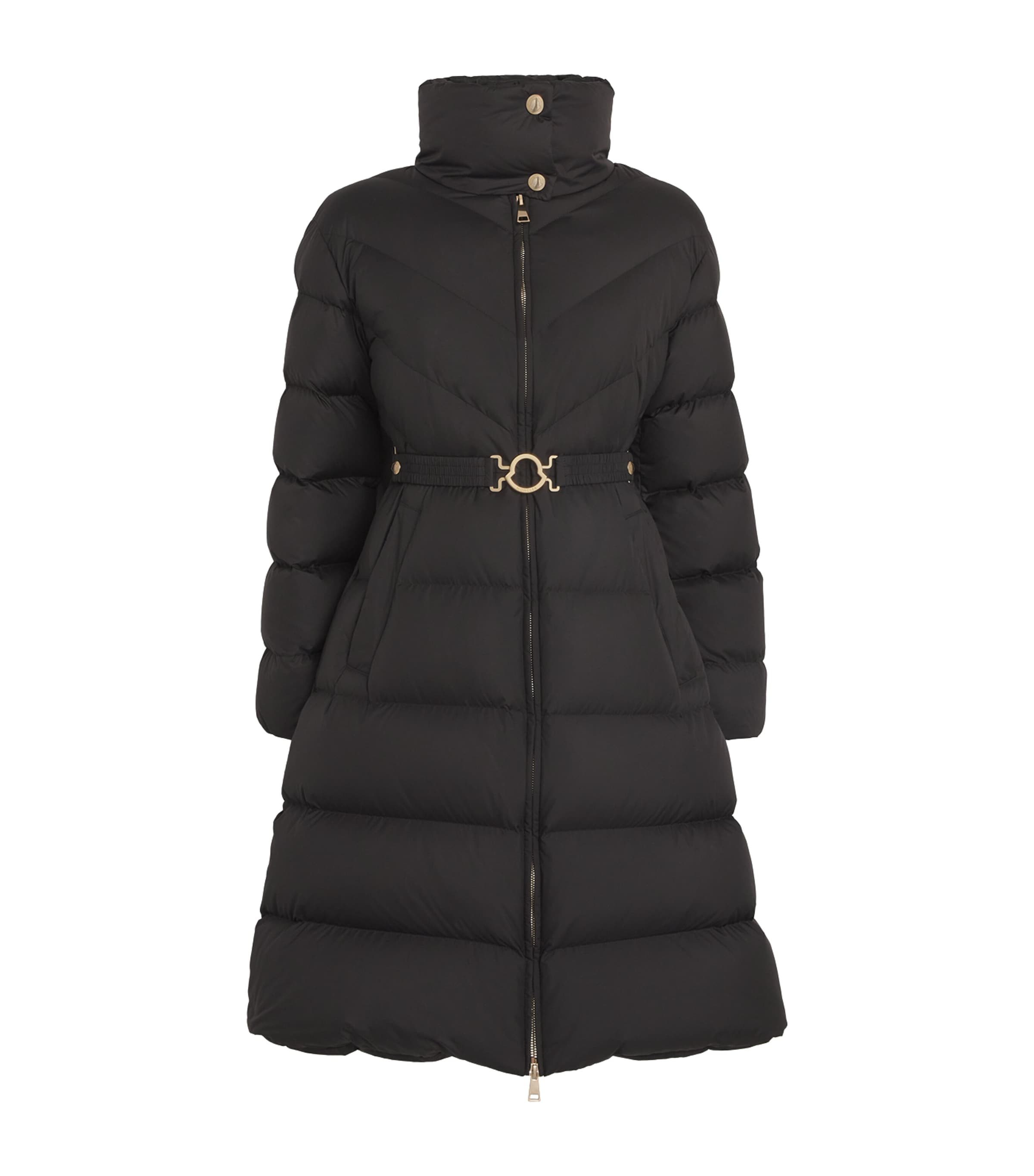 Shop Moncler Down Quilted Brou Coat In Black