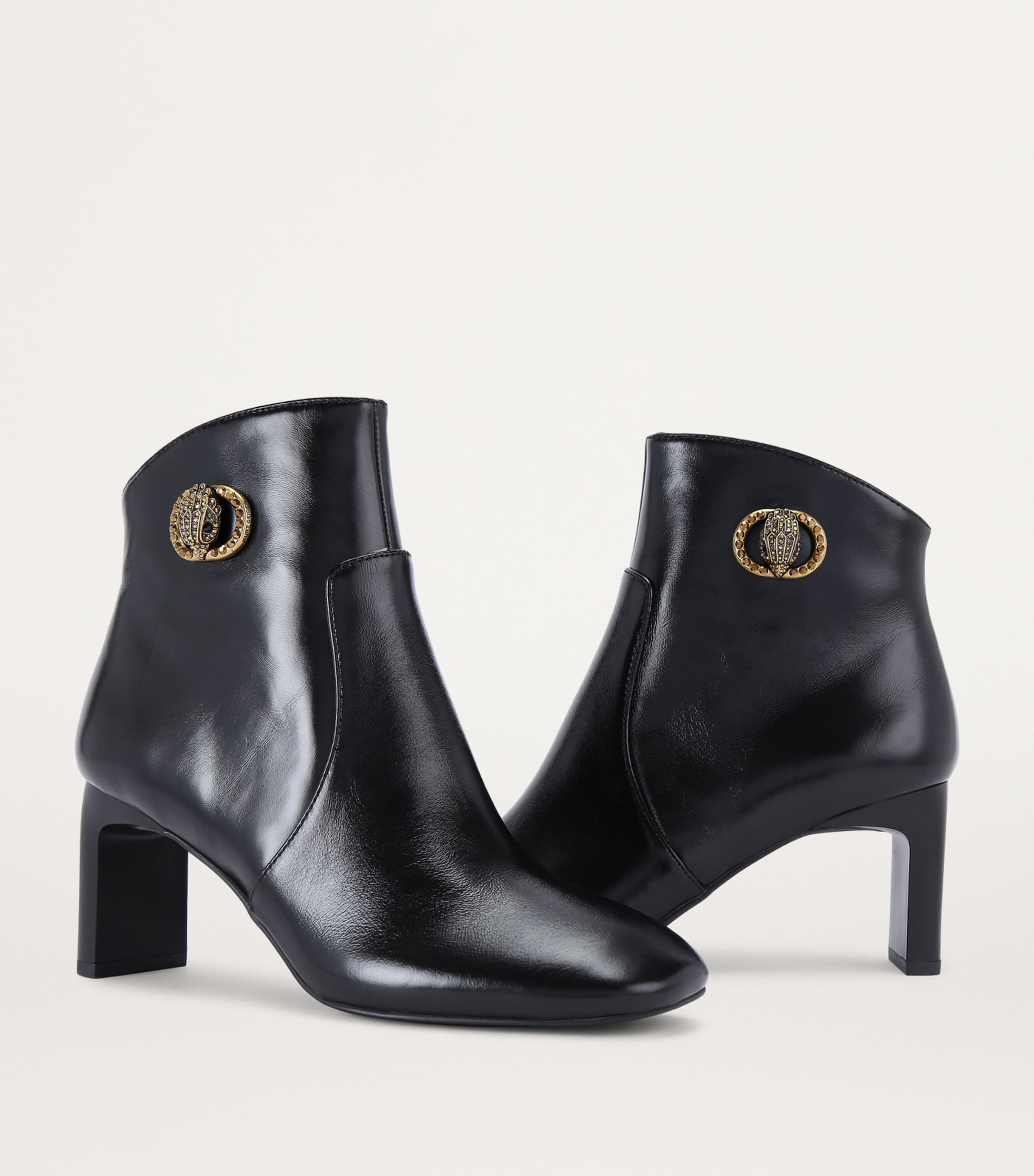 Kurt Geiger London Leather Square-Toe Chelsea Boots Black Image 3