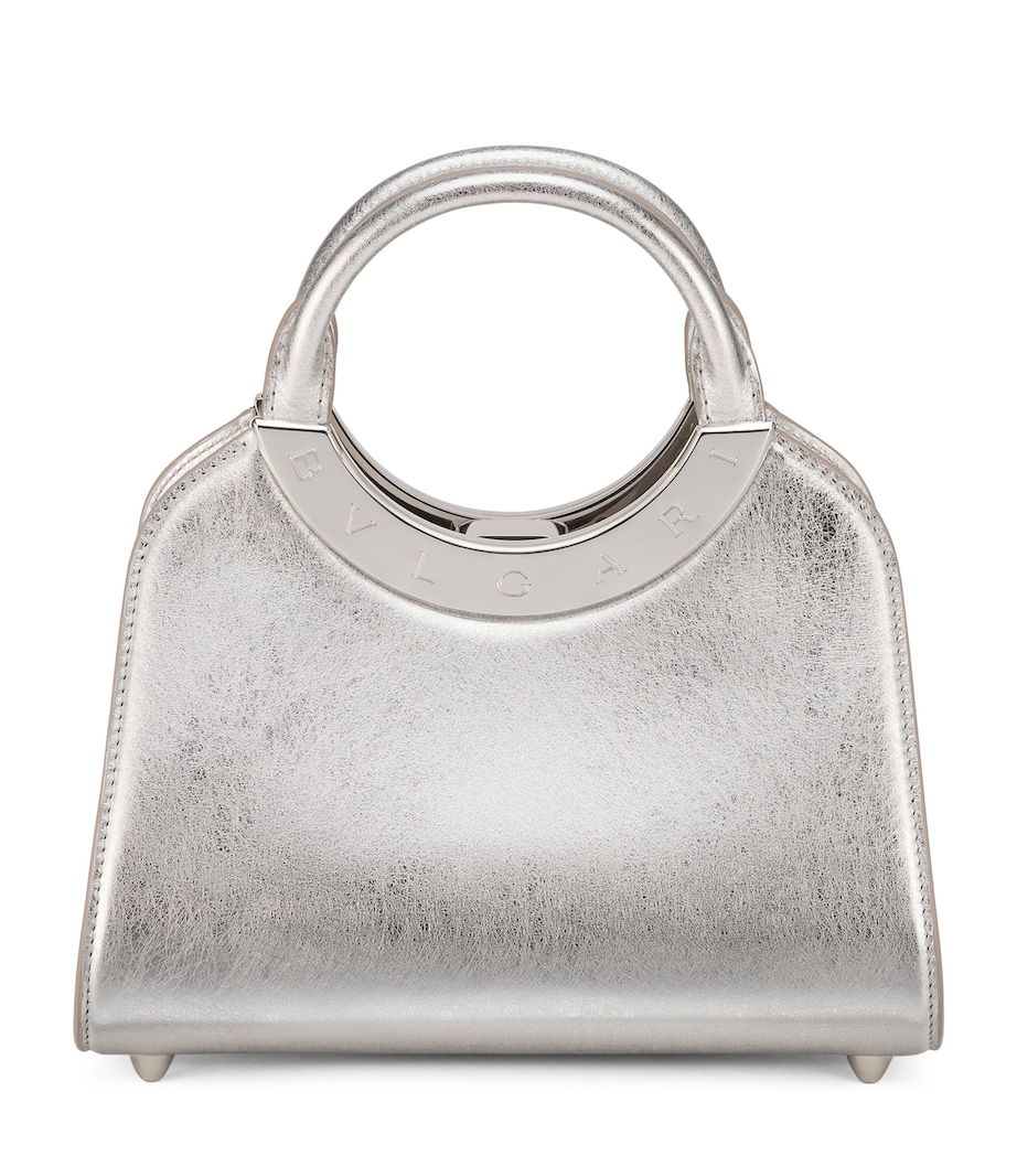 Small Leather Roma Top-Handle Bag SILVER Image 1