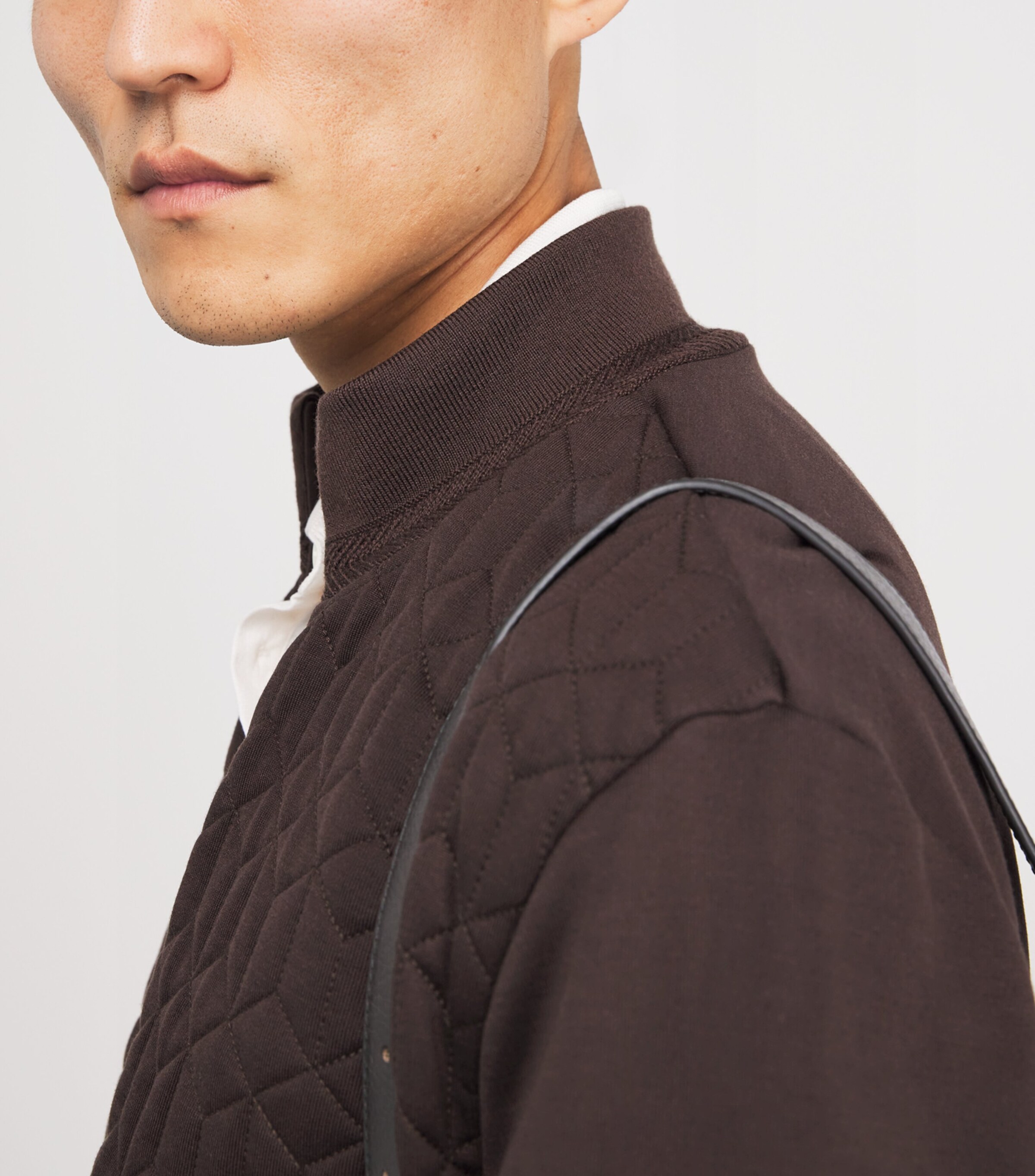 Cotton-Silk Quilted Bomber Jacket ESPRESSO Image 6
