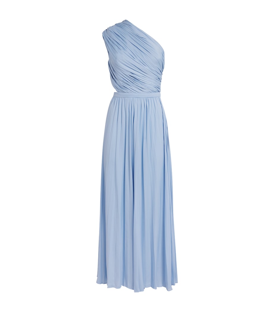 Maje Womens One-Shoulder Maxi Dress Blue Sky Image 1