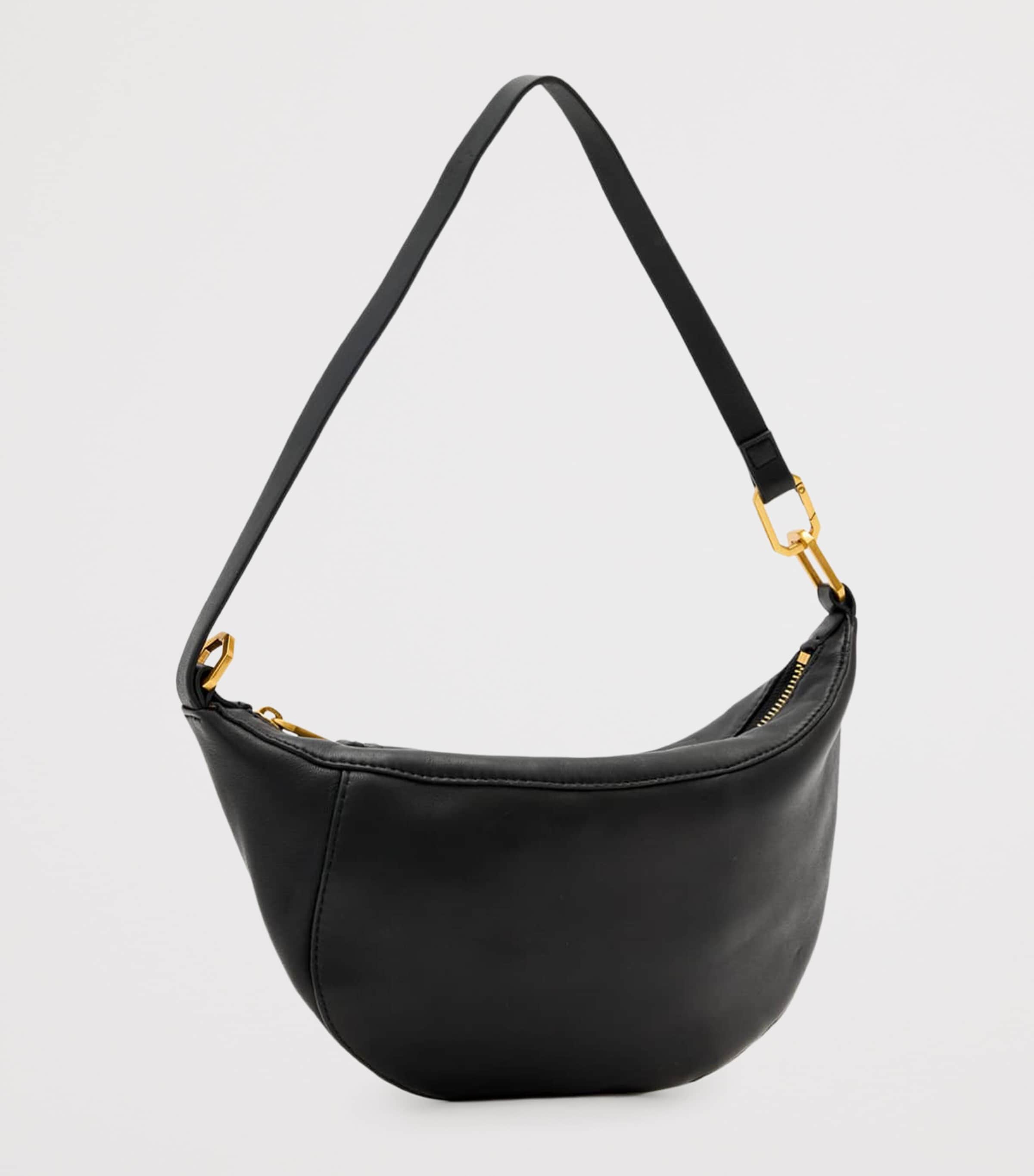 AllSaints Micro Leather Luna Shoulder Bag Black Image 6