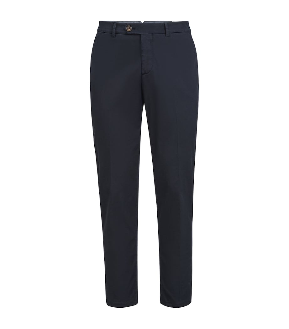 Brunello Cucinelli Mens Stretch-Cotton Gabardine Trousers Image 1