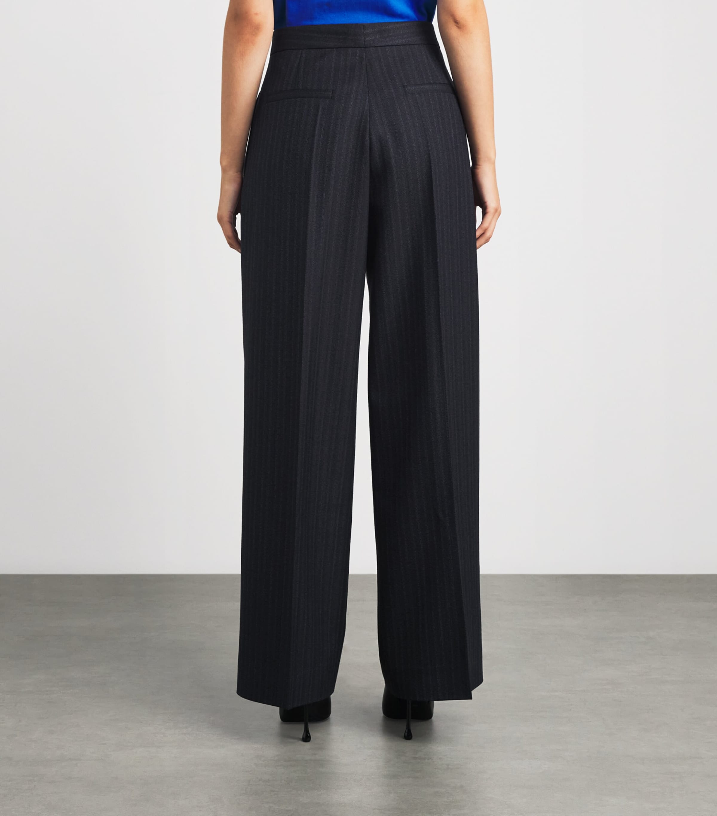 Jil Sander Womens Wool Stripe Trousers Midnight Sail Image 5