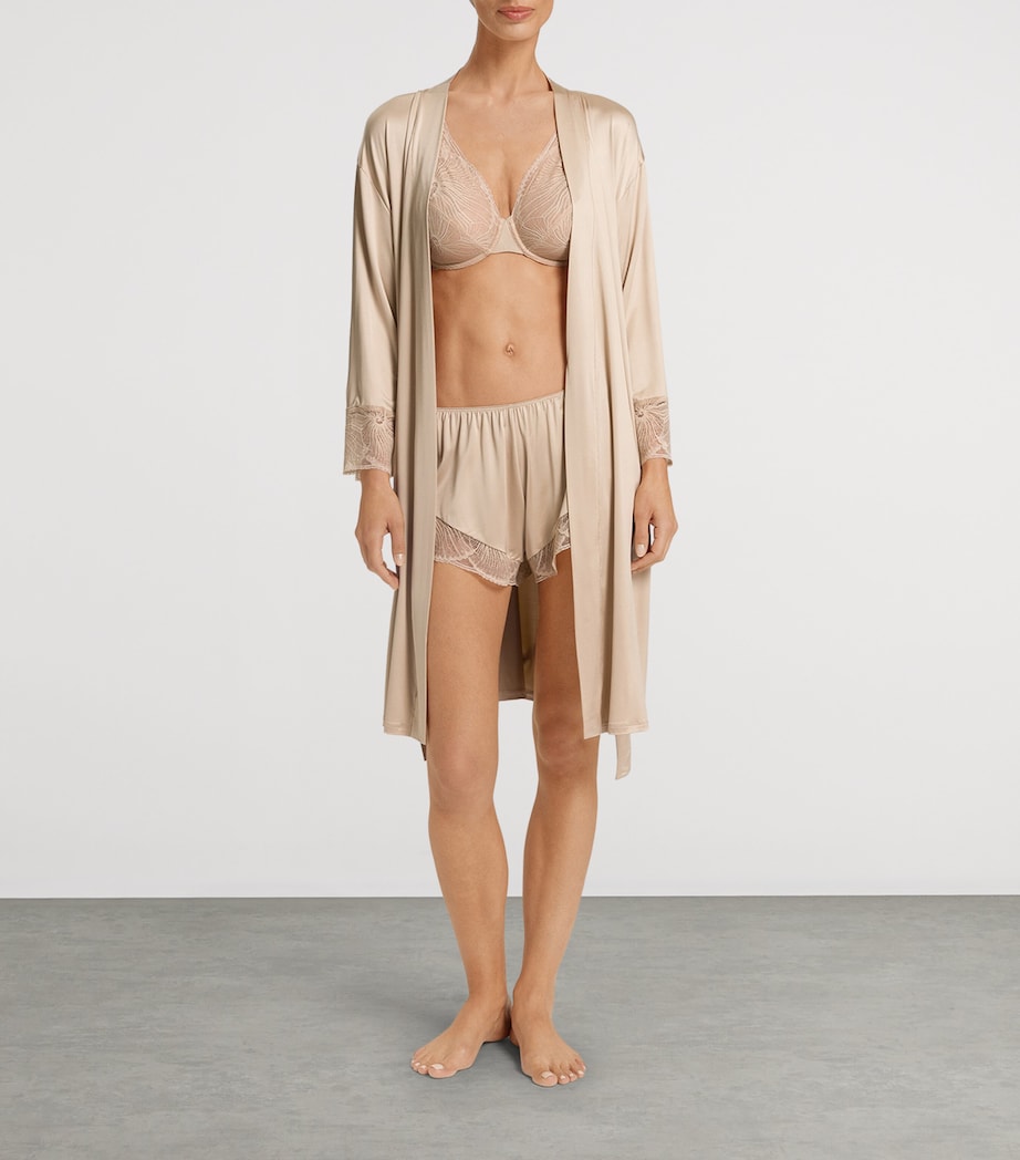Satin Lace-Trim Lilith Robe COFFEE QUARTZ Image 5