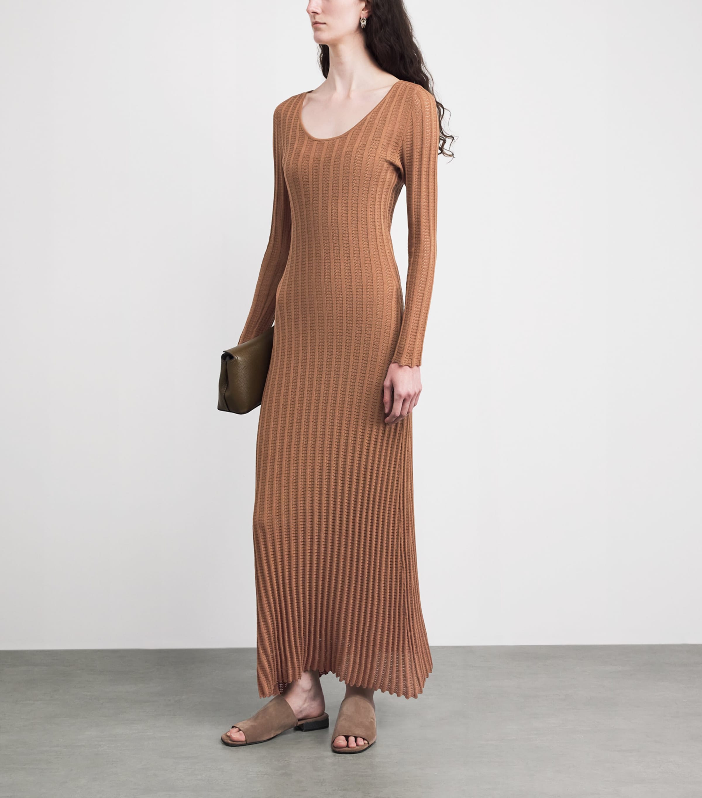 Fabiana Filippi Womens Cotton Knit Maxi Dress Vimini Image 2