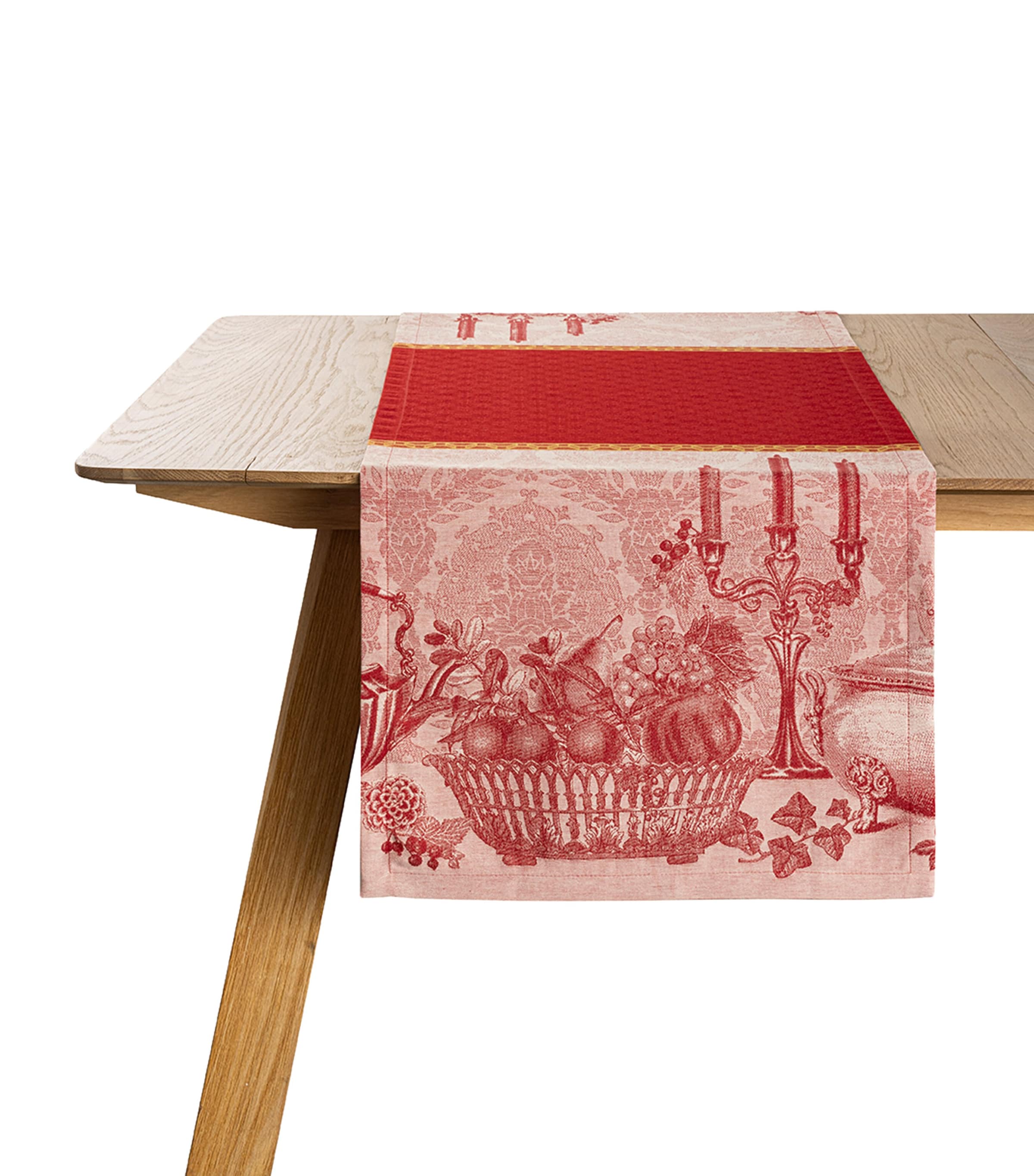 Shop Le Jacquard Français Cotton Festin Table Runner In Red