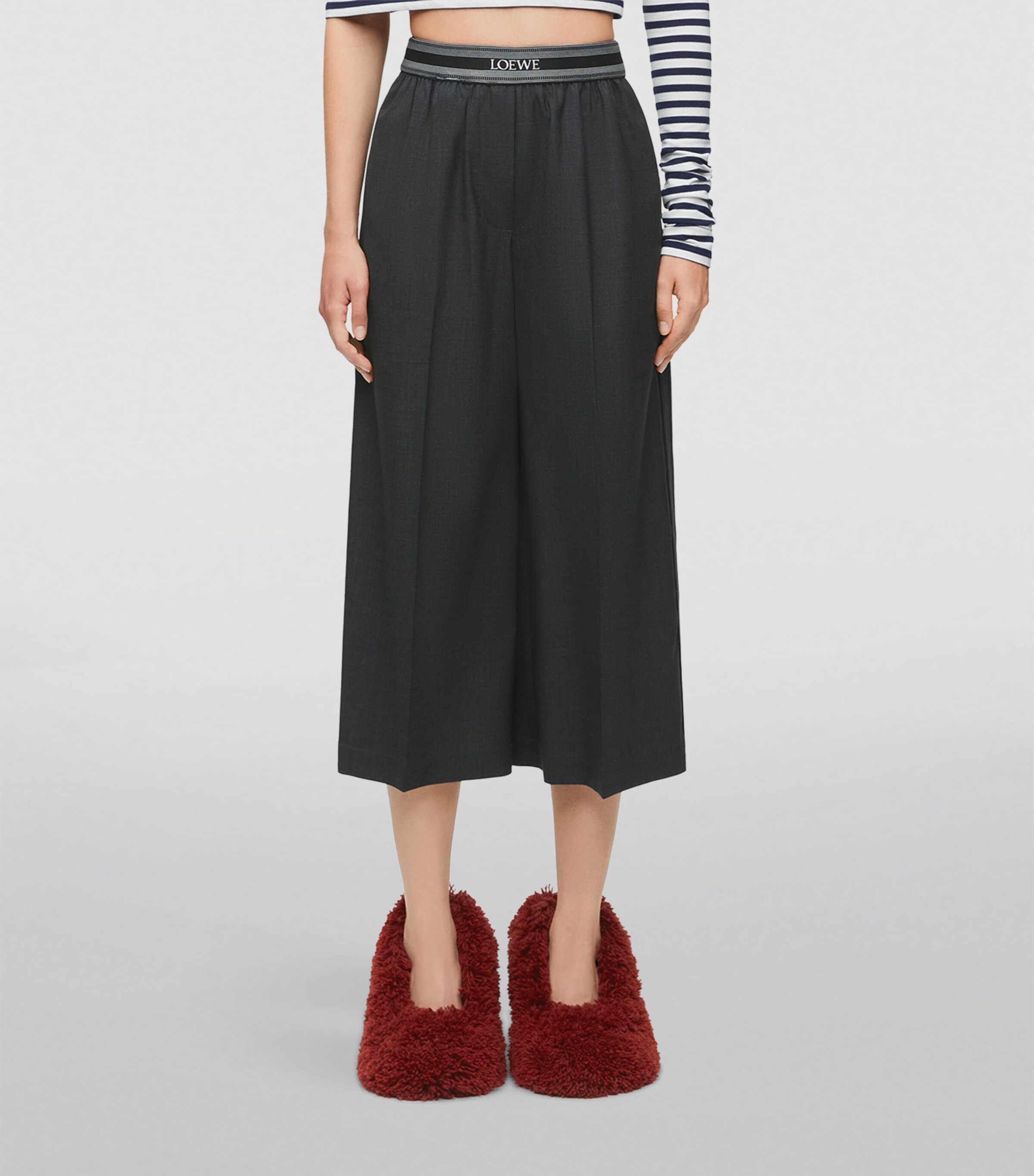 Wool Cropped Trousers ANTHRACITE MELANGE Image 3