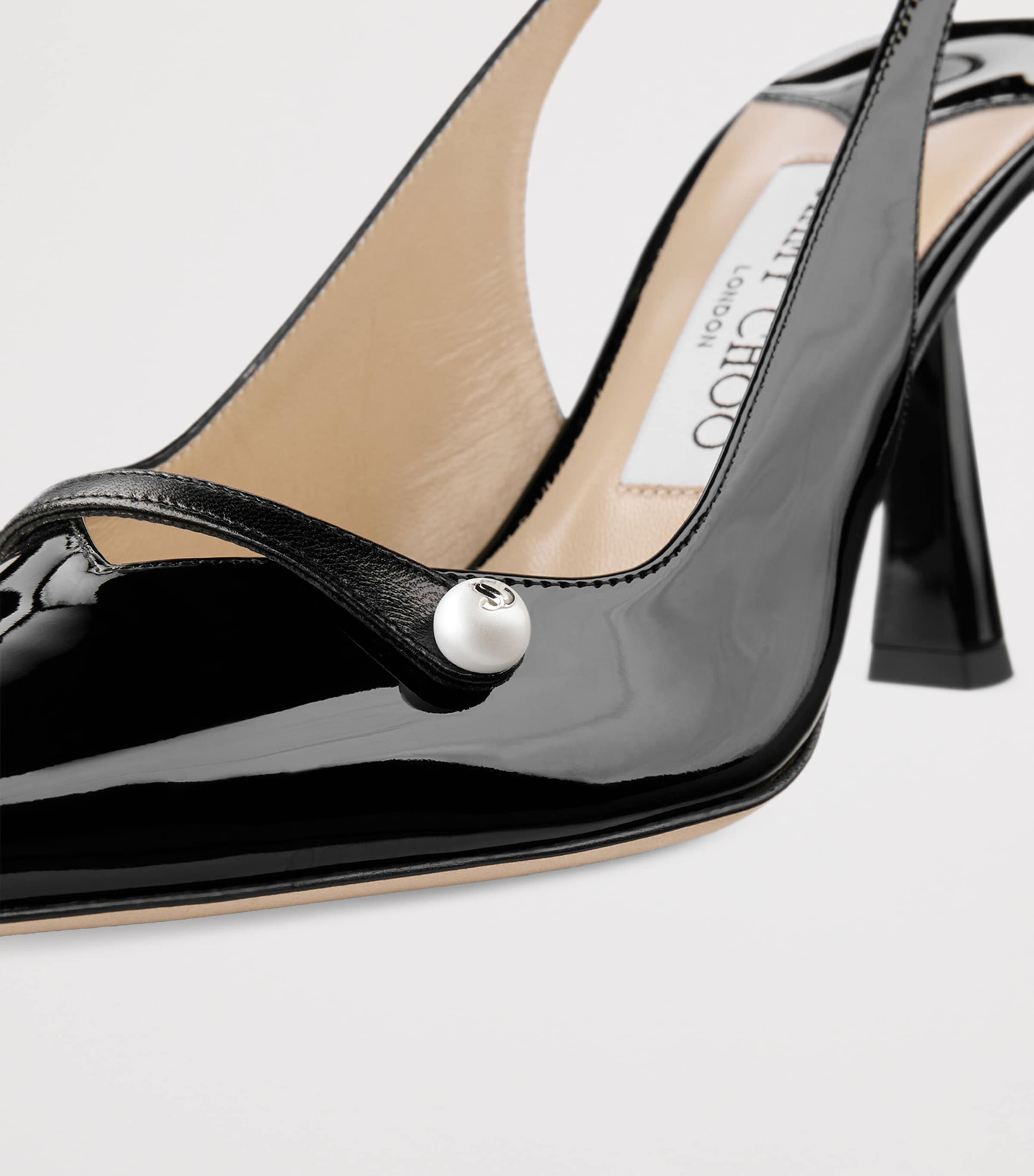 Amita 85 Leather Slingback Pumps BLACK/BLACK Image 2