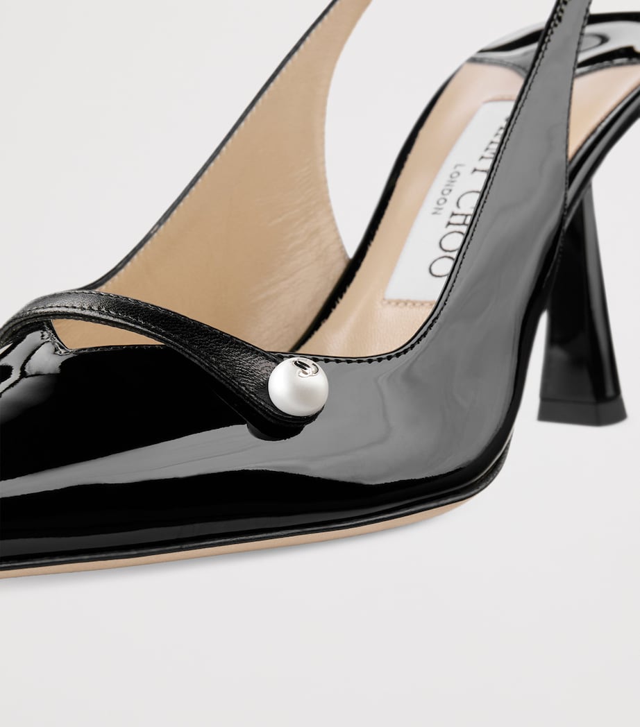 Amita 85 Leather Slingback Pumps BLACK/BLACK Image 2