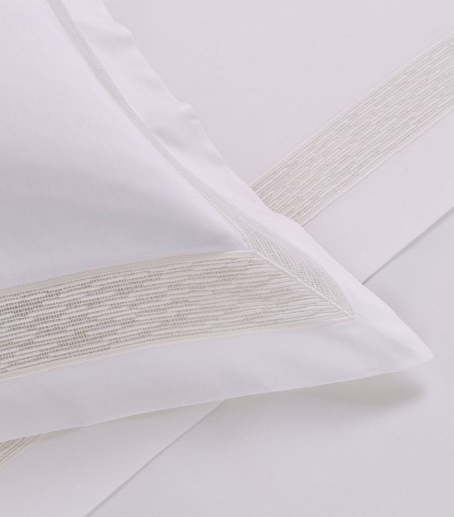 Frette Cotton Balance Lace Oxford Pillowcase (51cm x 71cm) Milk Image 2