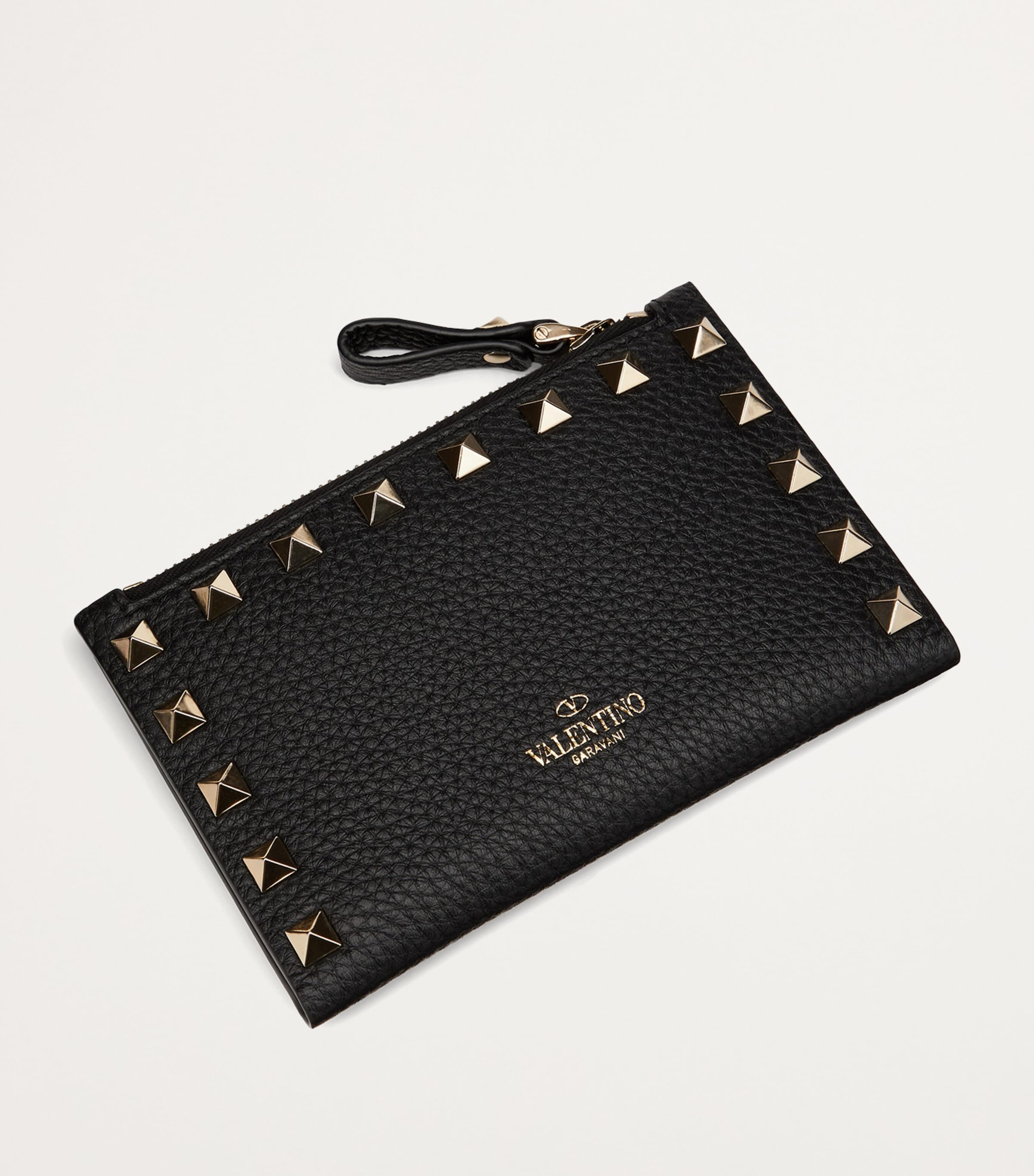 Leather Rockstud Coin and Card Holder 0NO Image 2