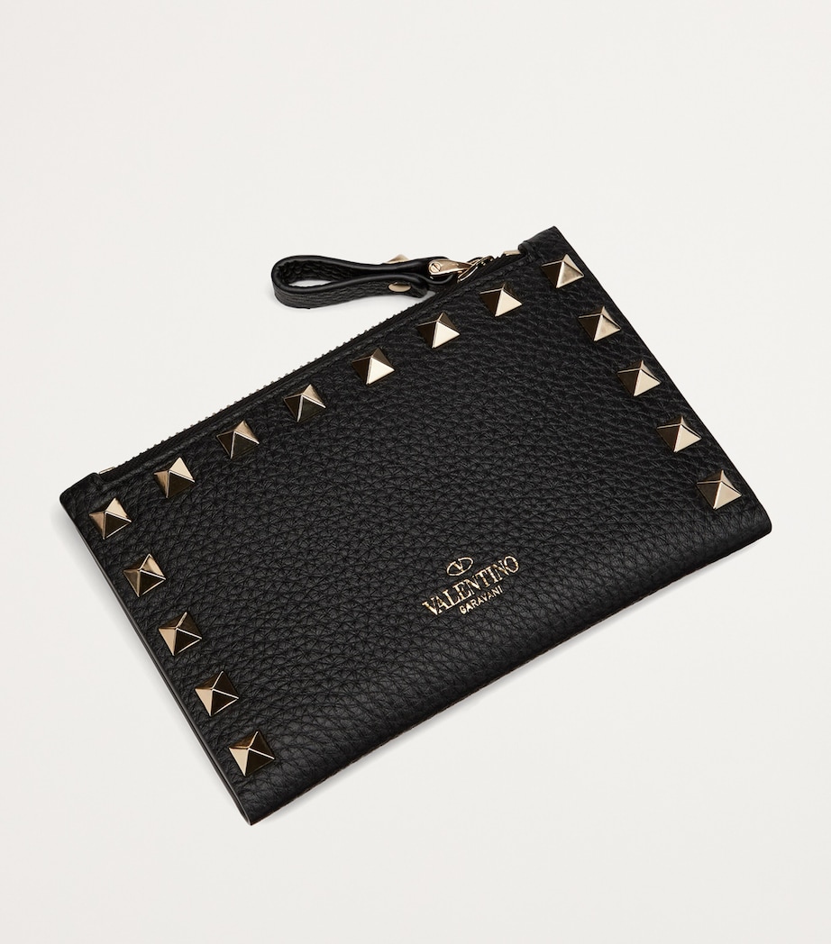 Leather Rockstud Coin and Card Holder 0NO Image 2