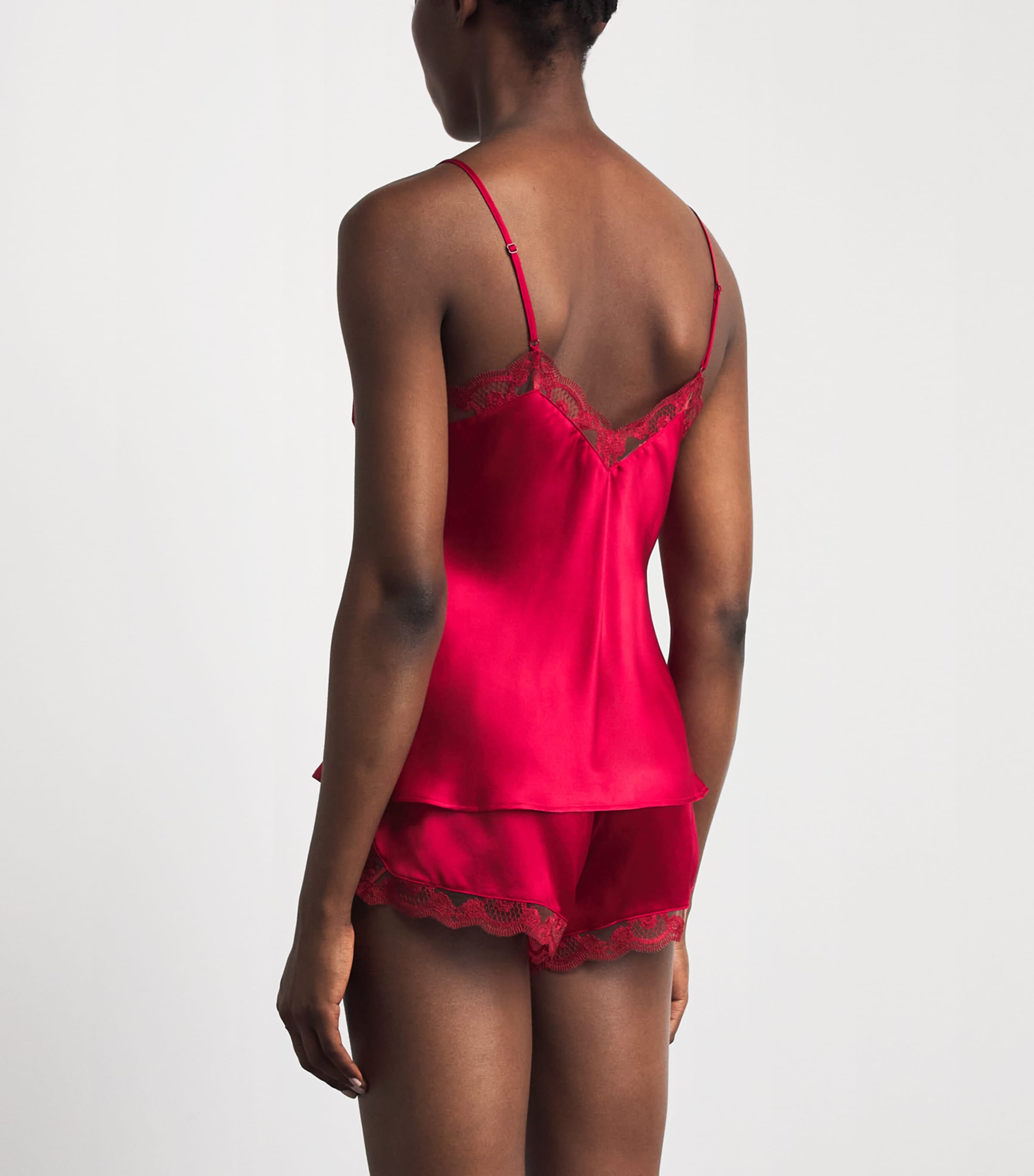 Simone Perele Womens Silk-Blend Love Me Cami Top Opera Red Image 5