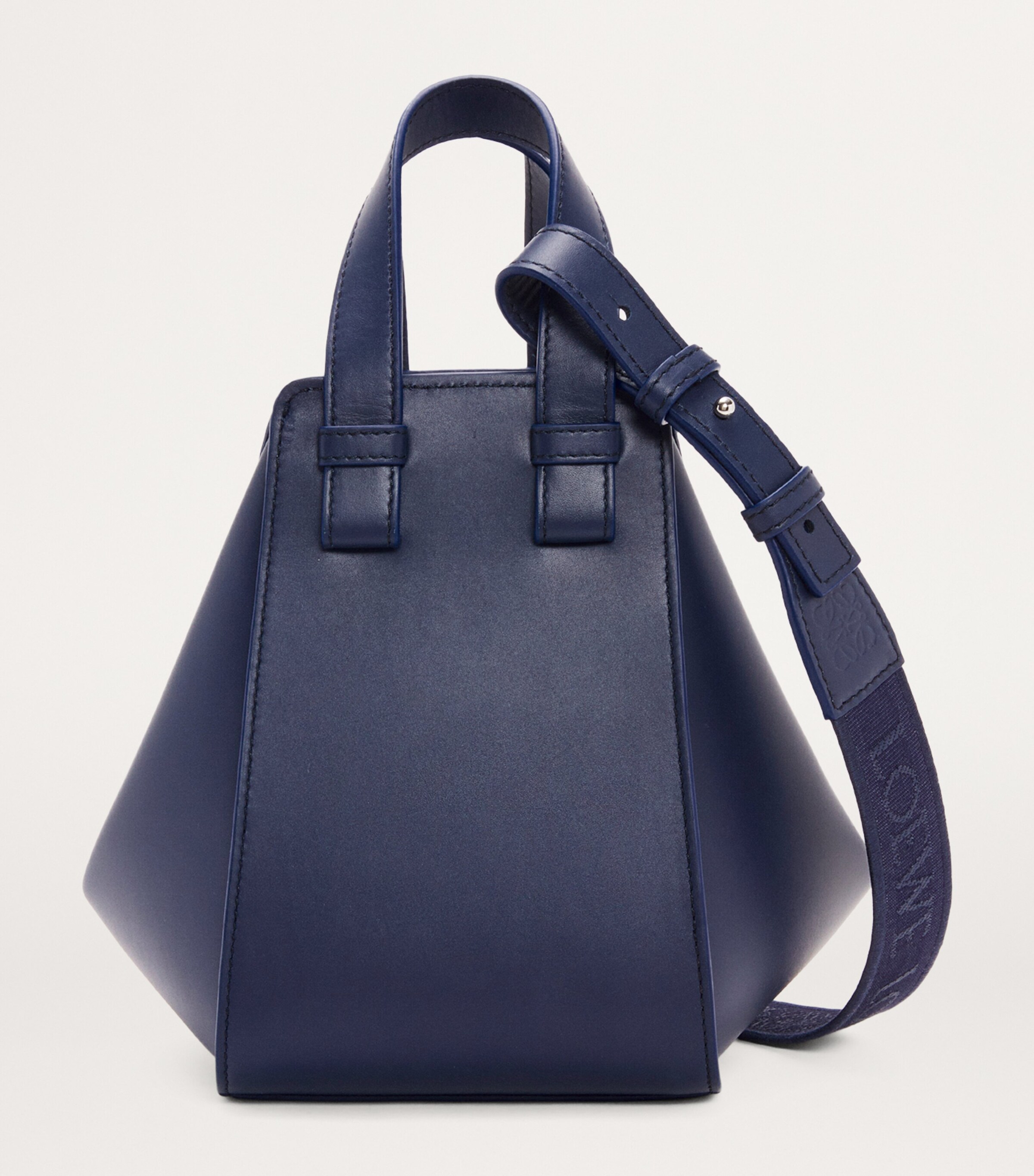 Leather Compact Hammock Top-Handle Bag ABYSS BLUE Image 4