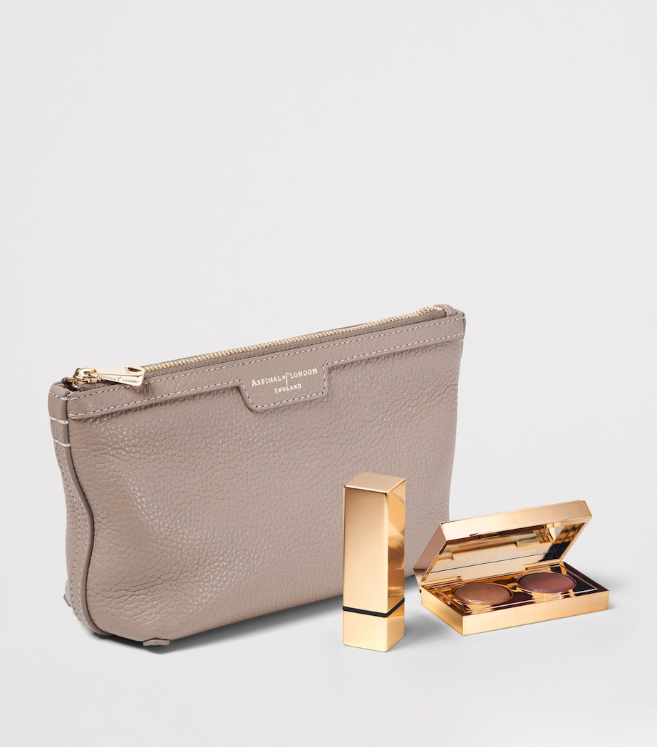 Aspinal Of London Leather Hudson Cosmetics Bag Moleskin Image 3