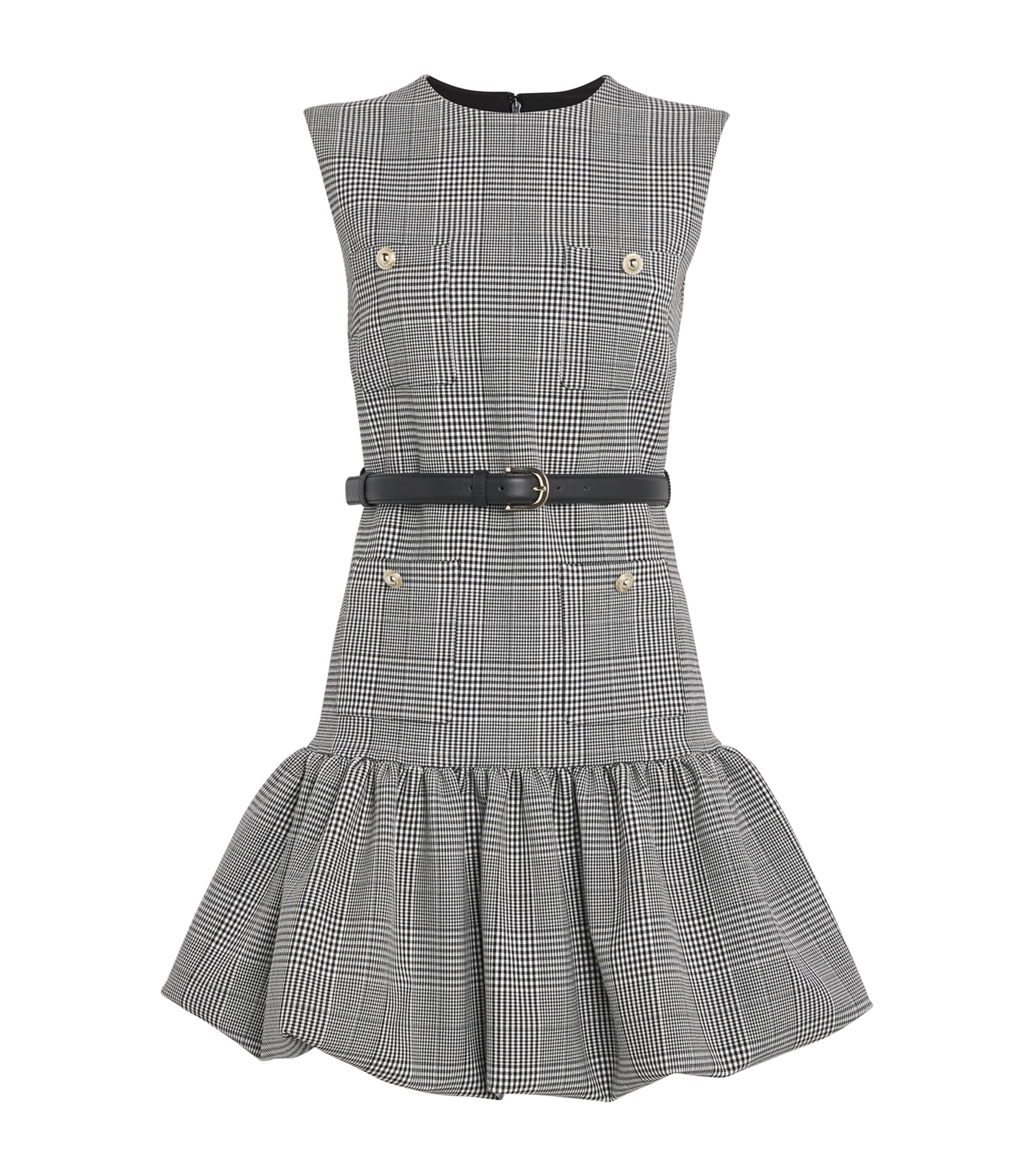 Self-portrait Self Portrait Women Prince Of Wales Check Mini Dress In Gray