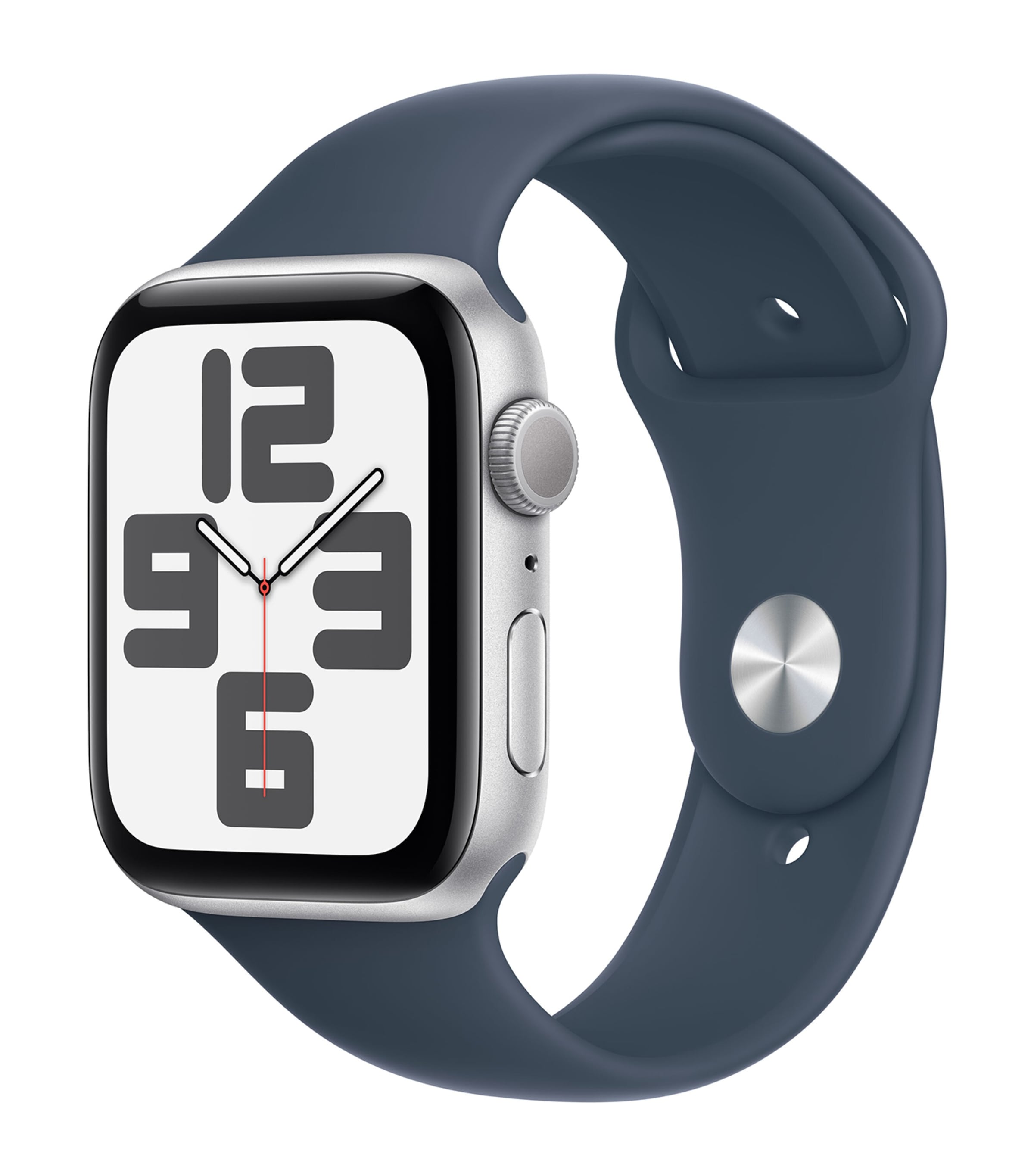 Apple Apple Watch SE 2023 –   Silver with Storm Blue Sport Band, 44mm, Medium/Large Silver Image 1