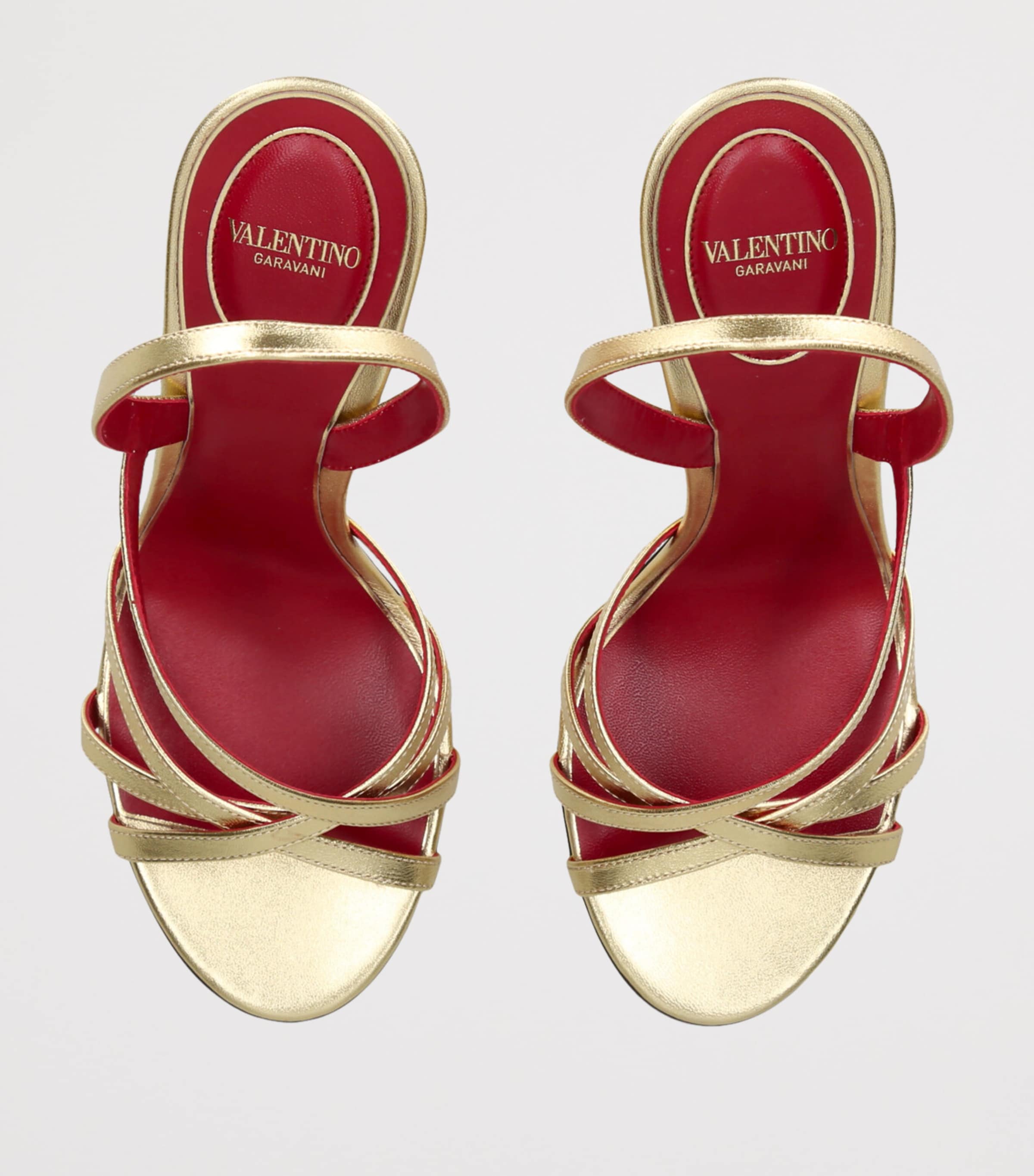 Valentino Garavani Metallic Leather Fetishique Sandals 105 Gold Image 4