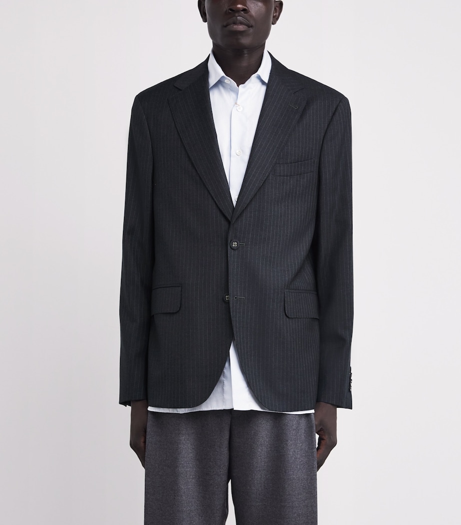Wool Pinstripe Arthus Blazer DARKGREY/WHITE Image 3