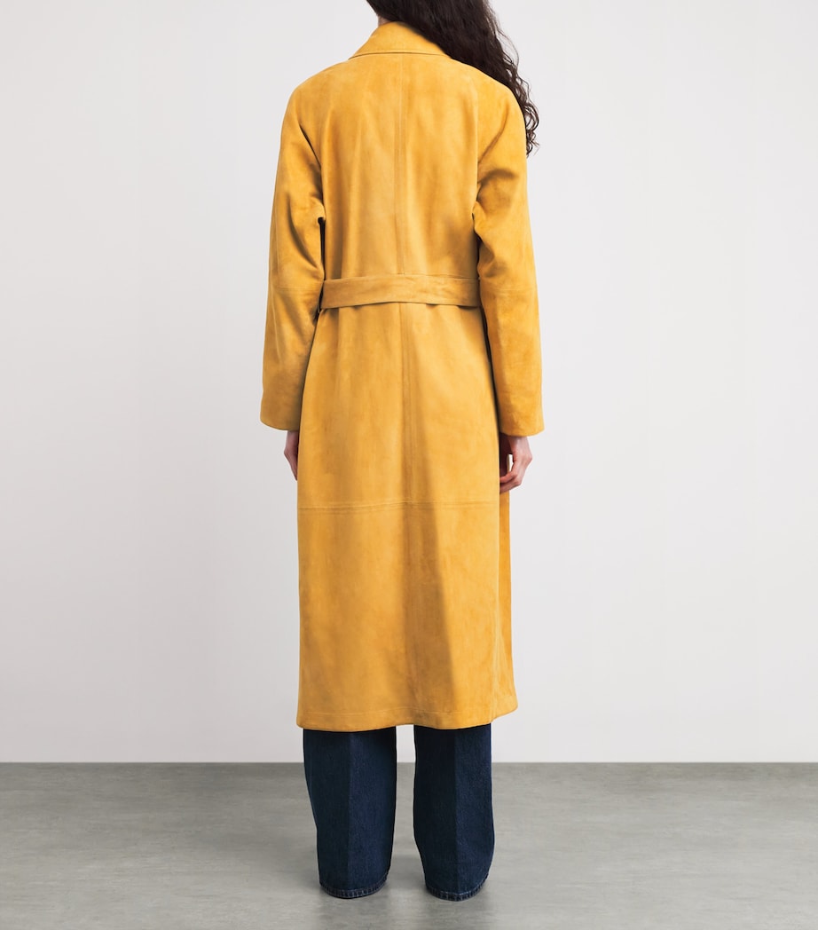 Suede Scarf Trench Coat CRN204 CORN Image 4