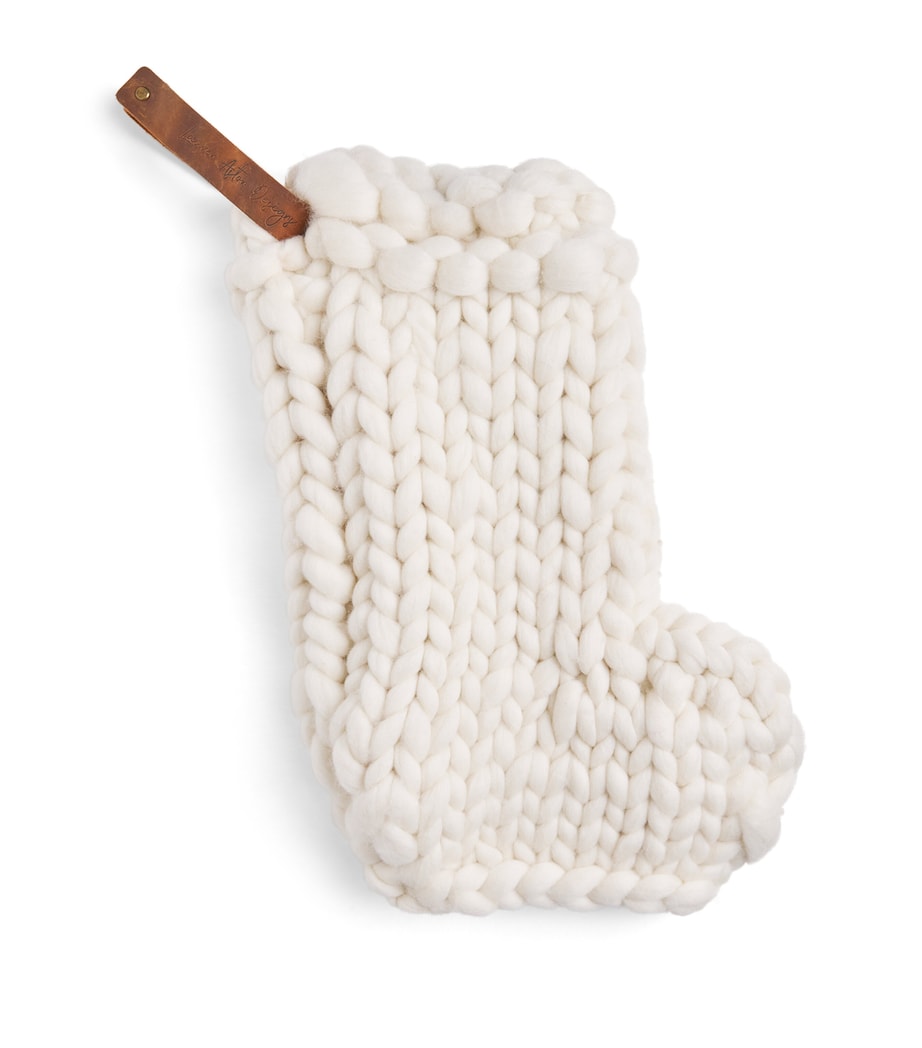 Lauren Aston Merino Wool Knitted Stocking Natural White Image 1