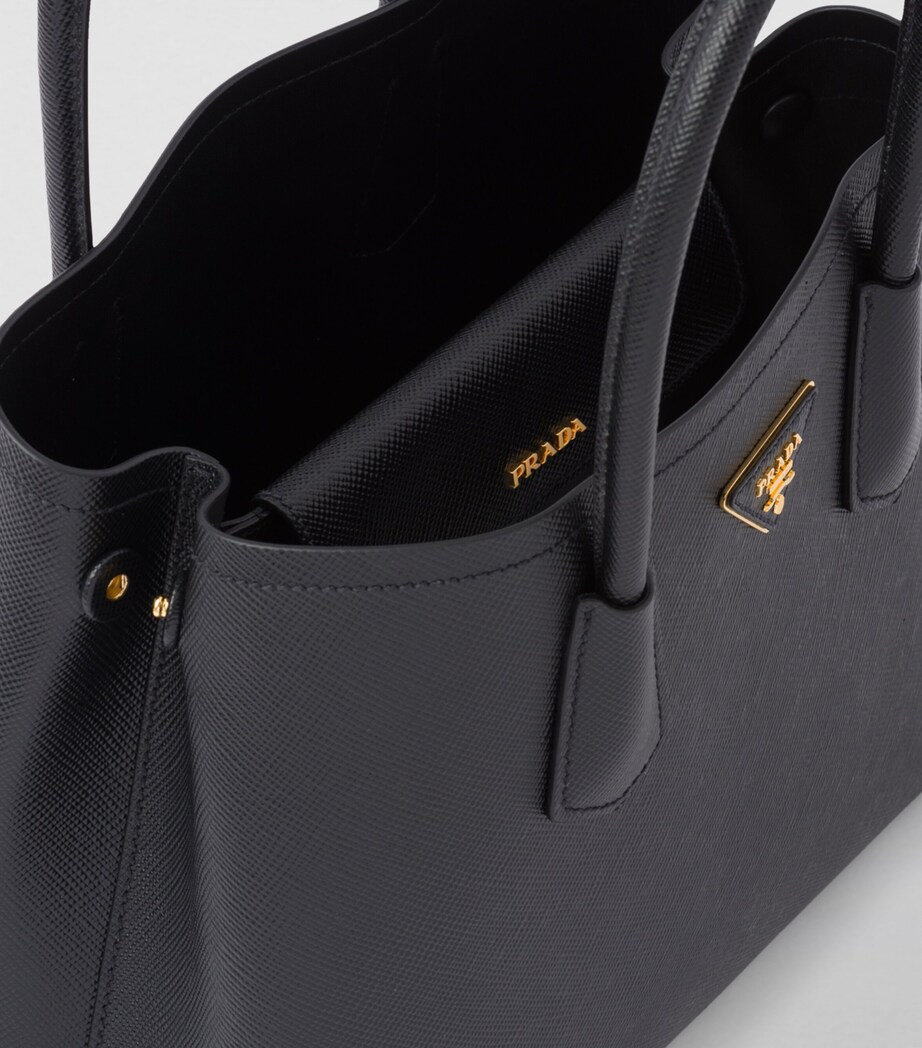 Prada Small Leather Saffiano Double Top-Handle Bag Image 8