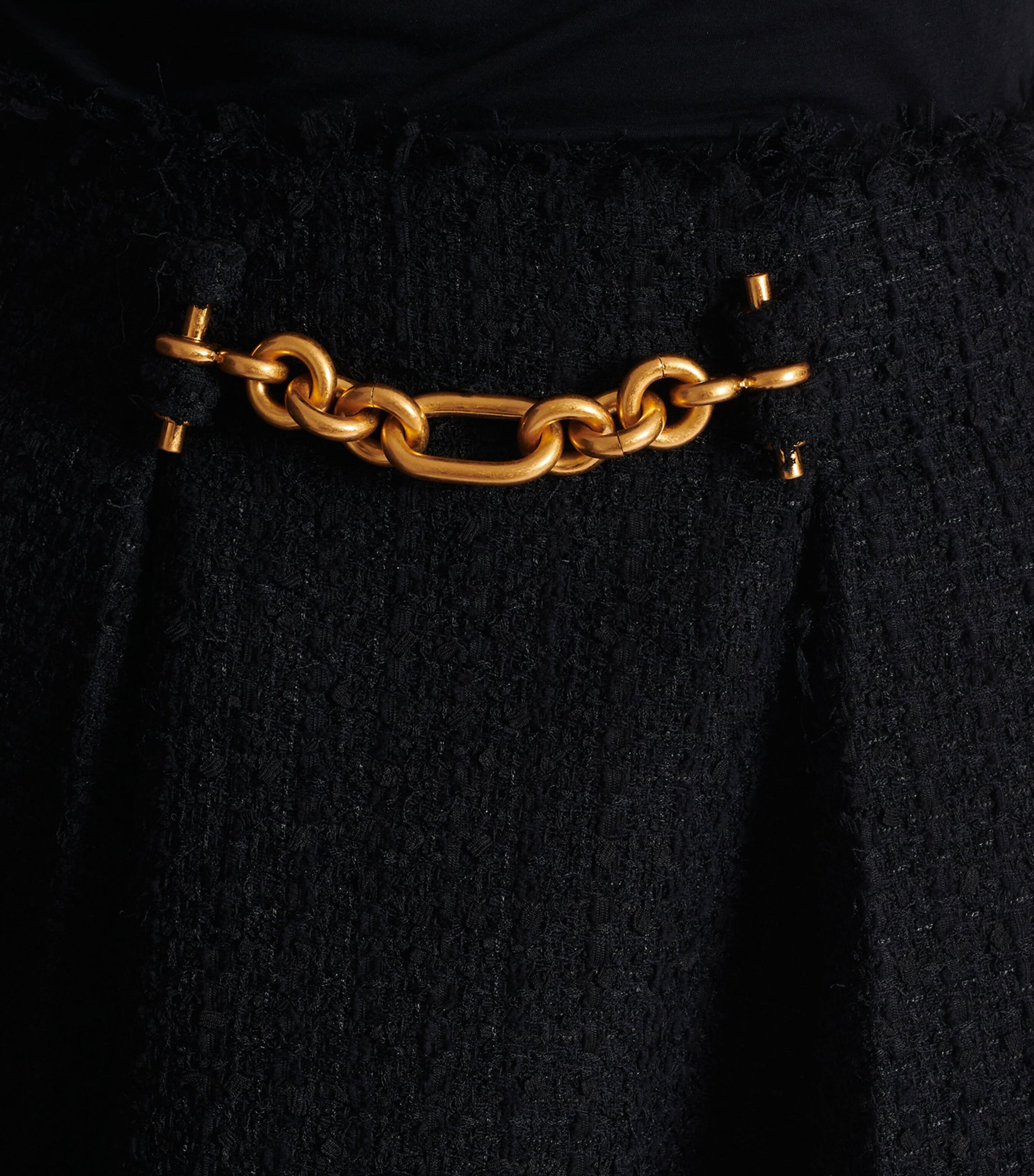 Tweed Chain-Detail Mini Skirt 0PA NOIR Image 7