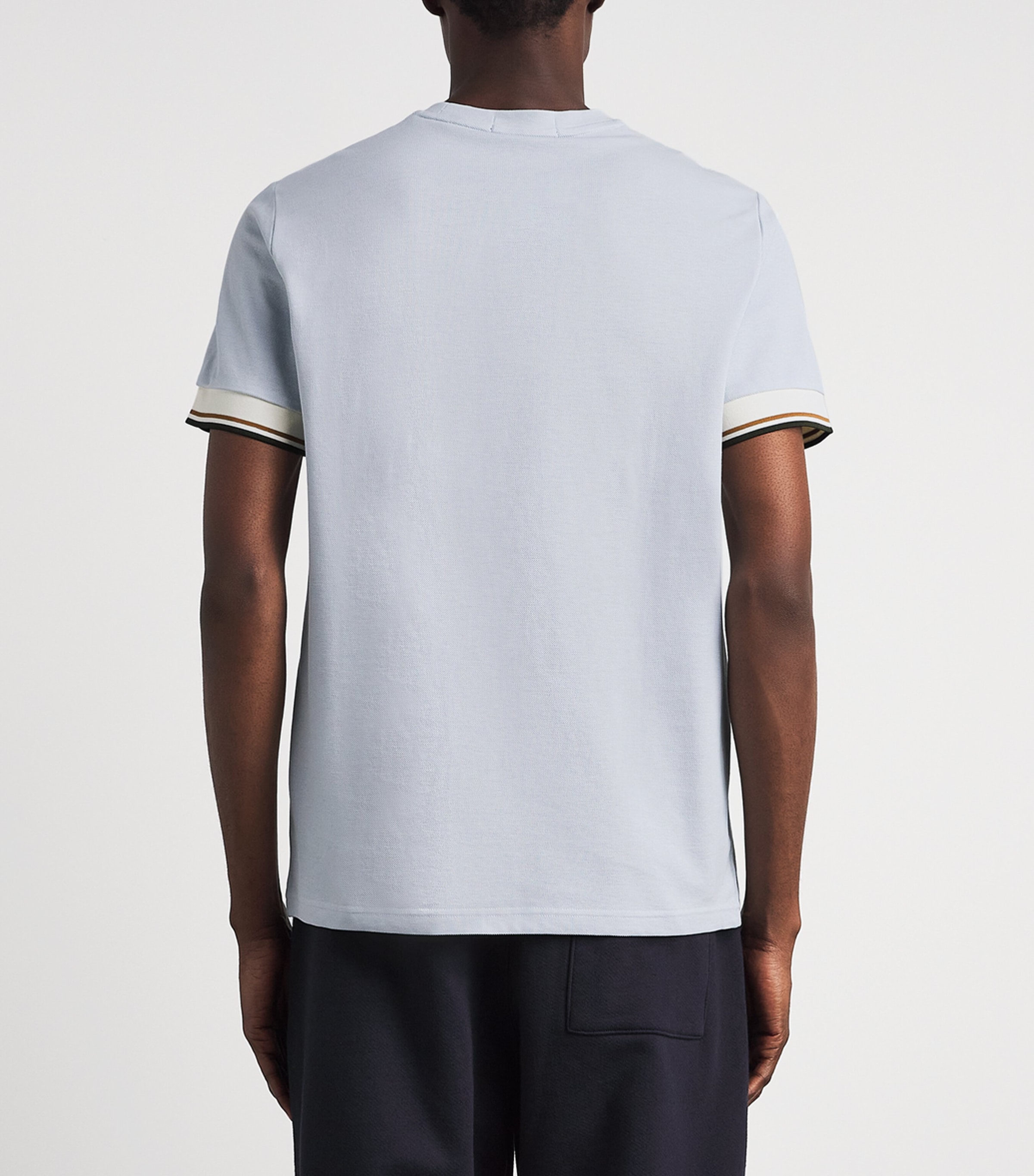 Fred Perry Mens Cotton Twin Tipped T-Shirt Dusky Blue Image 5