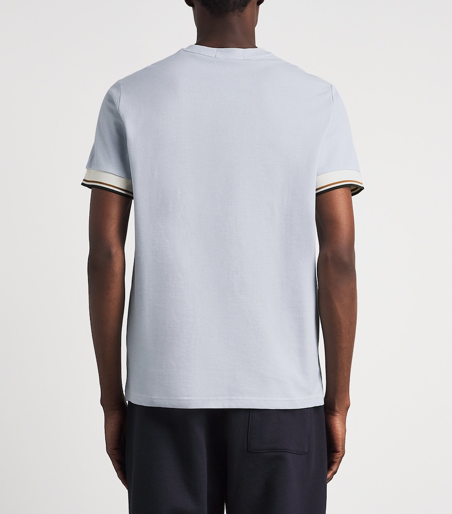 Fred Perry Mens Cotton Twin Tipped T-Shirt Dusky Blue Image 5