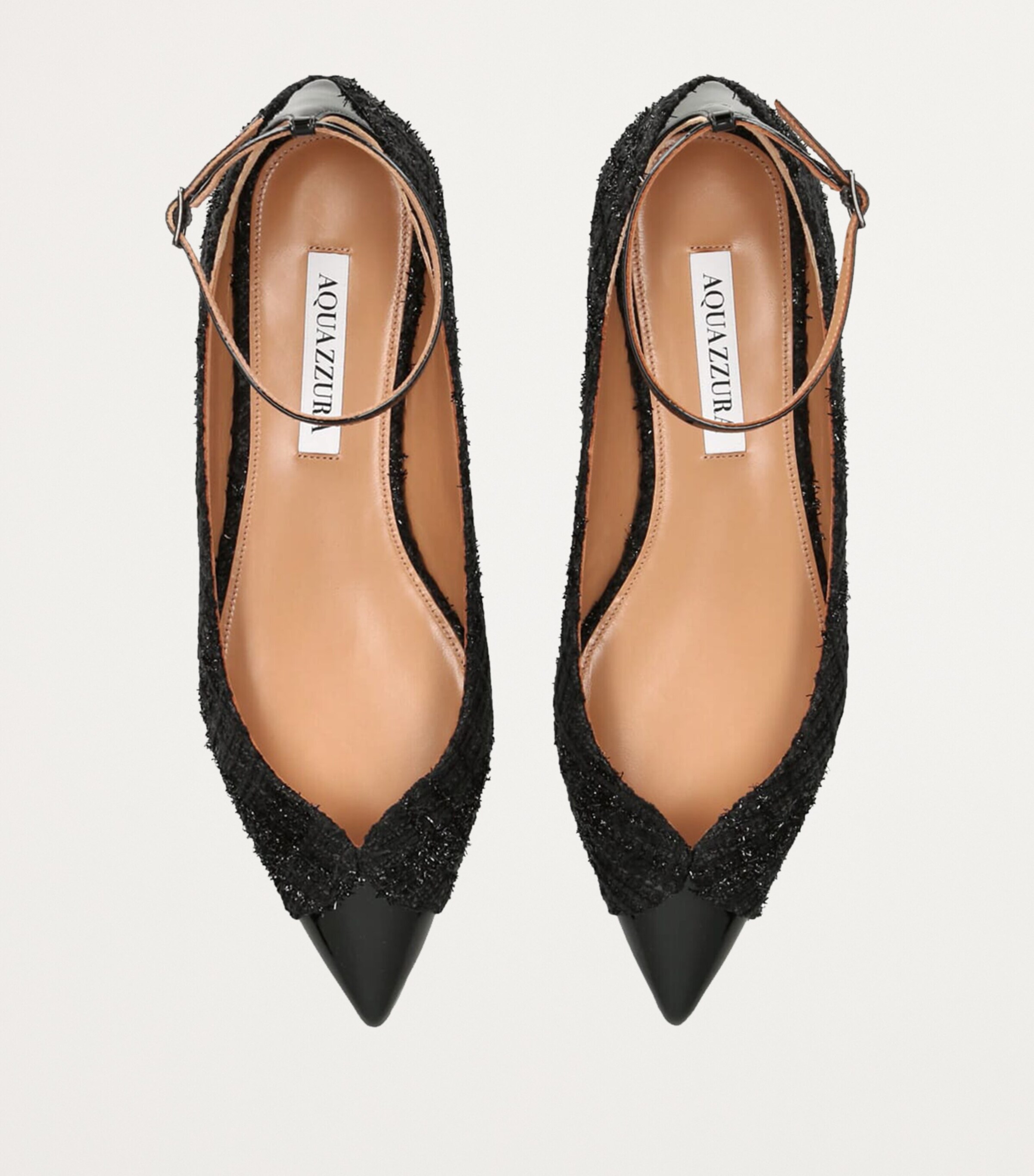 Aquazzura Leather Pinot Ballet Flats Black Image 4