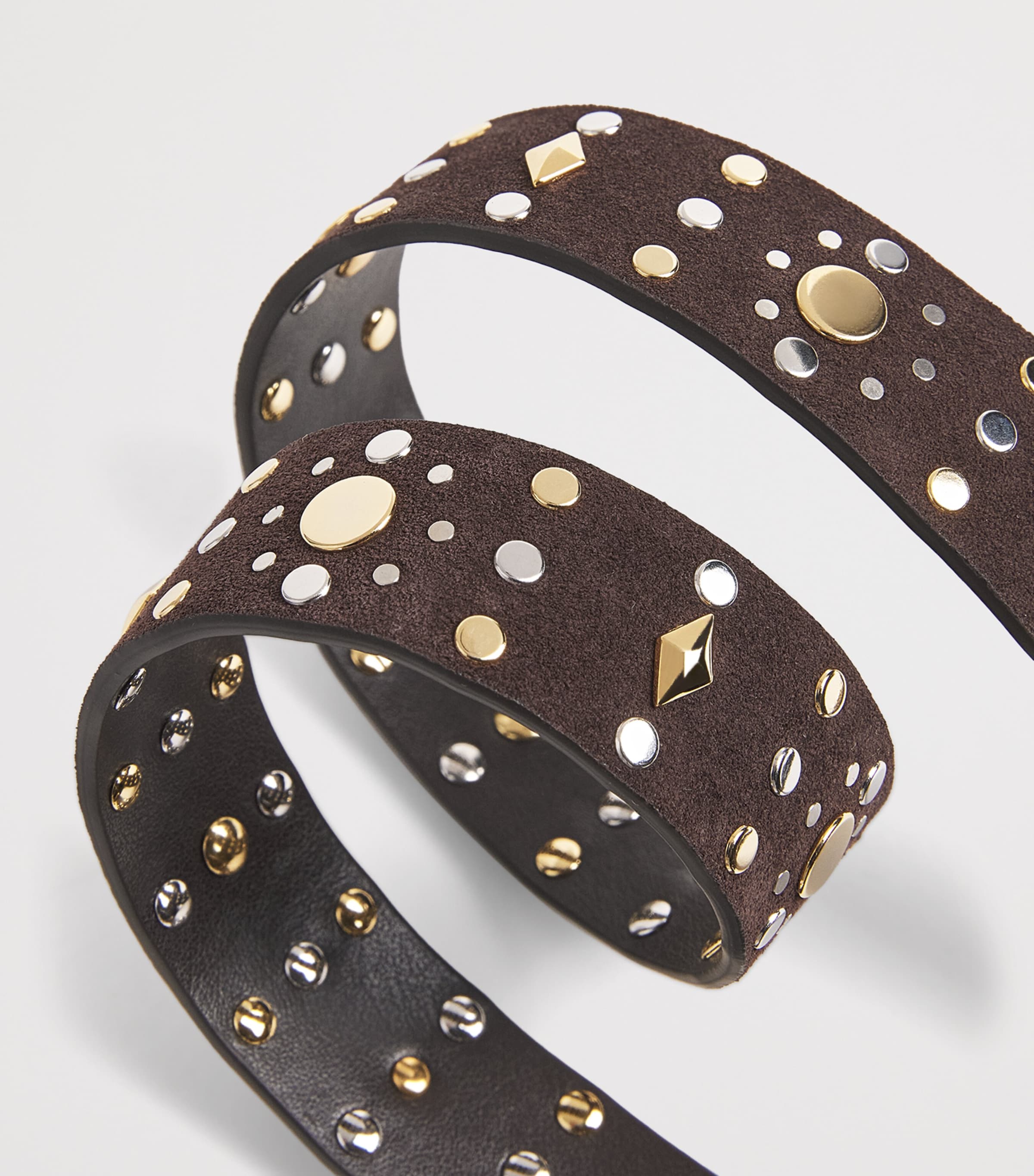 Leather Rivet Belt BROWN Image 5