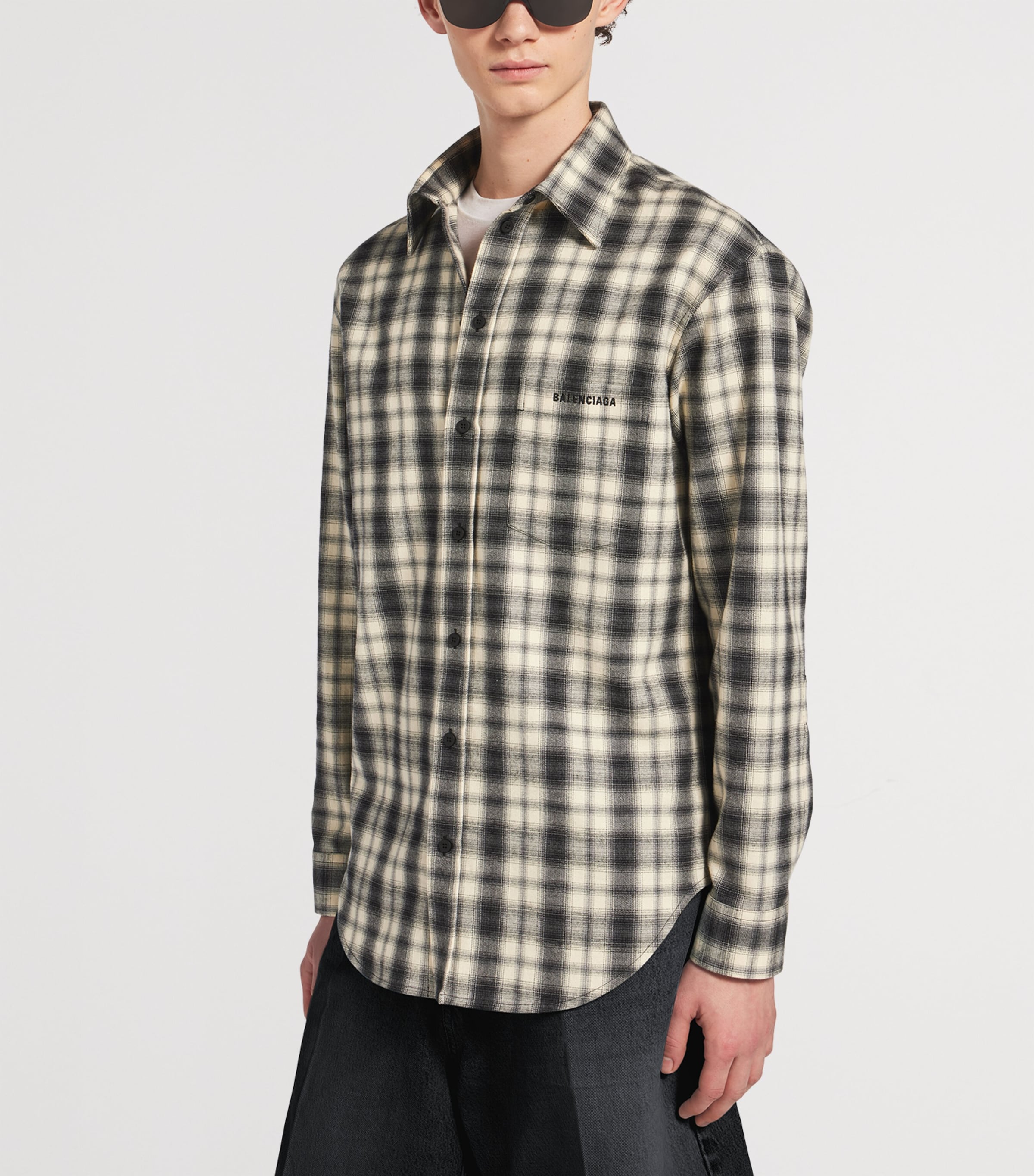 Balenciaga Mens Cotton Plaid Shirt Image 5