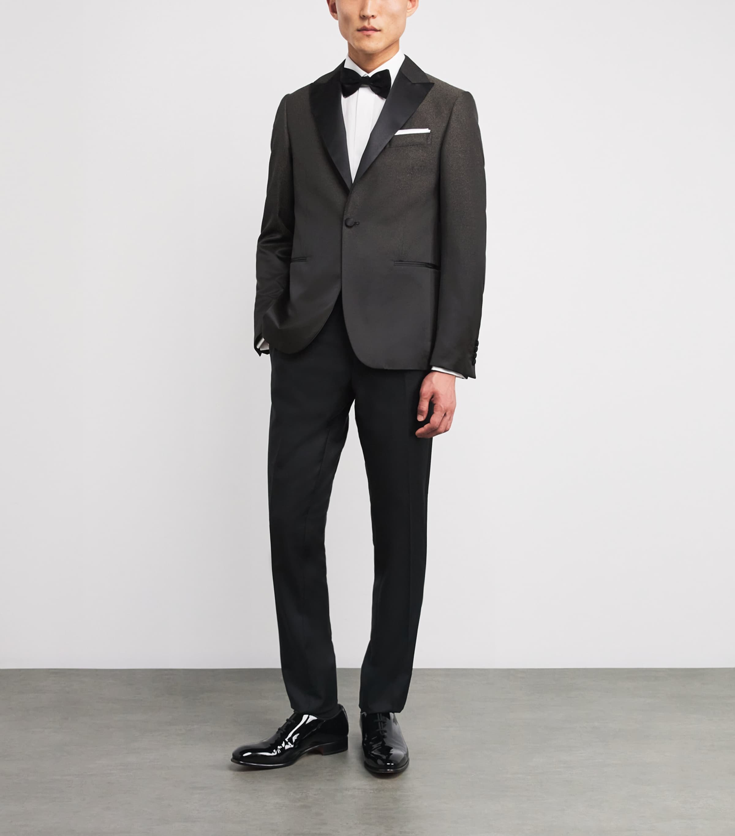 Satin-Lapel Blazer 46 BROWN Image 2