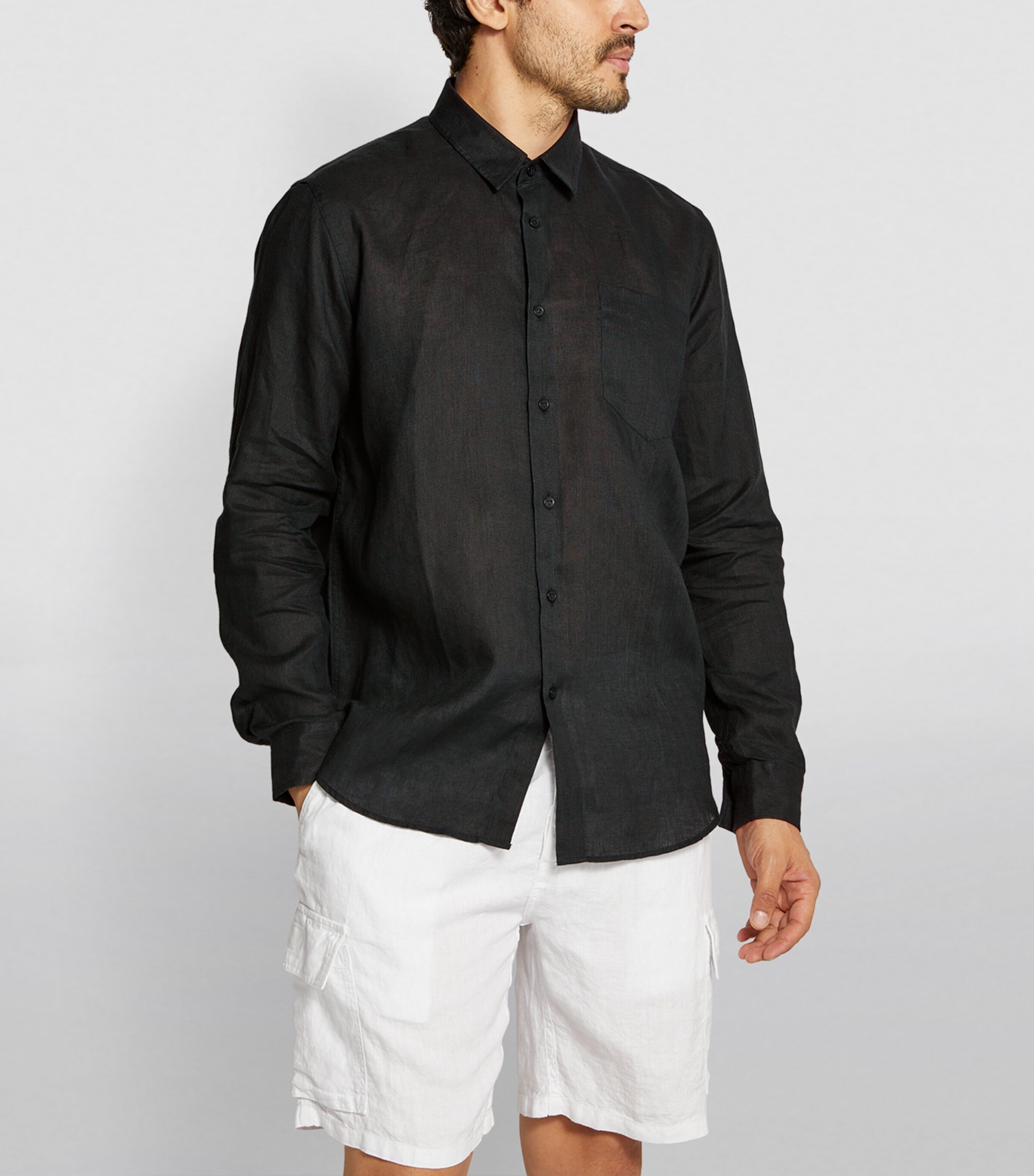Linen Caroubis Shirt 990 NOIR Image 6