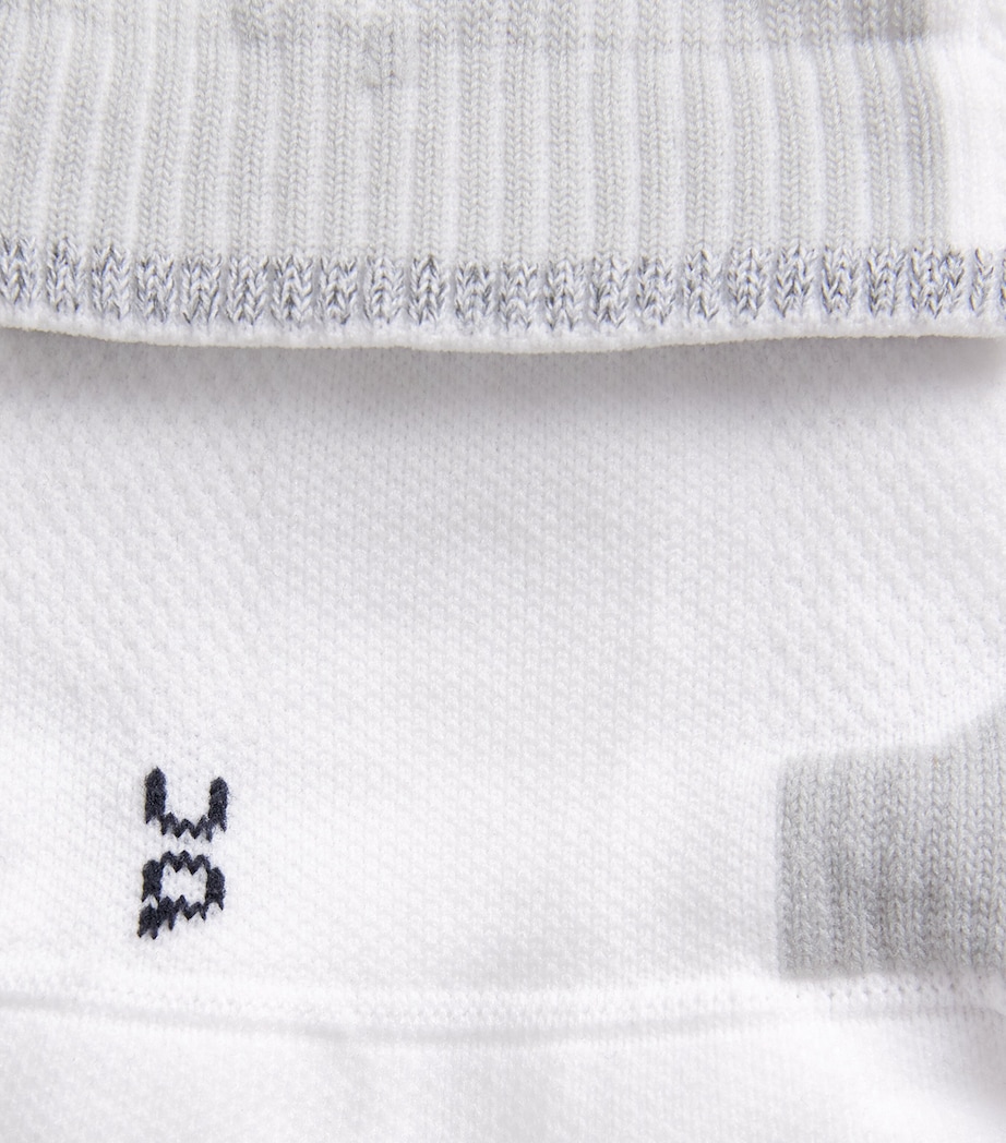On Womens Performance Run Mid Socks White | Glacier Image 2