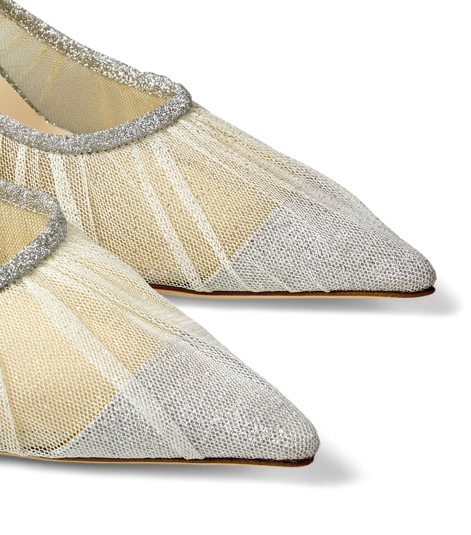 Love 85 Mesh Glitter Pumps BLACK Image 6