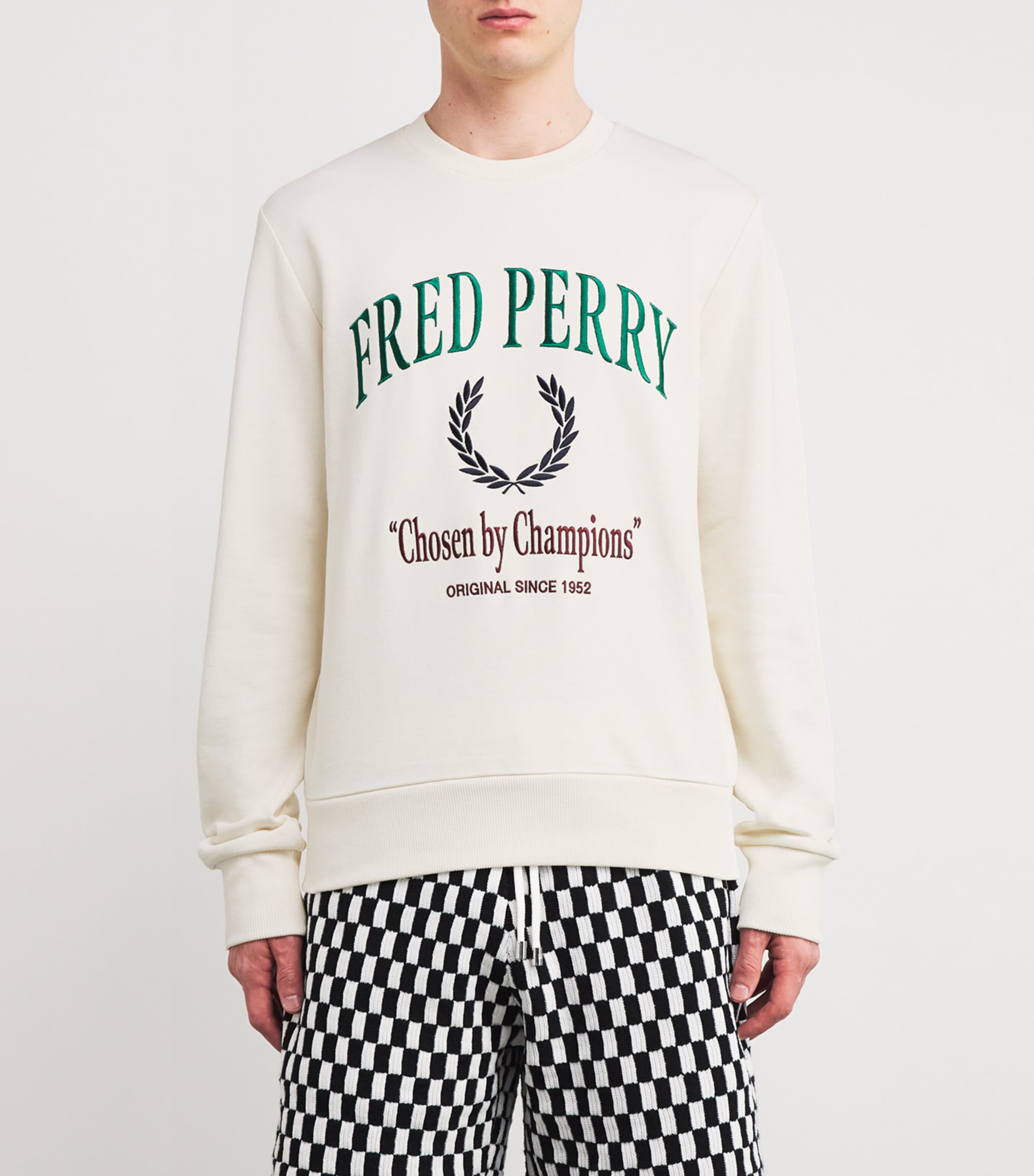 Cotton Embroidered Sweatshirt 560-ECRU Image 3